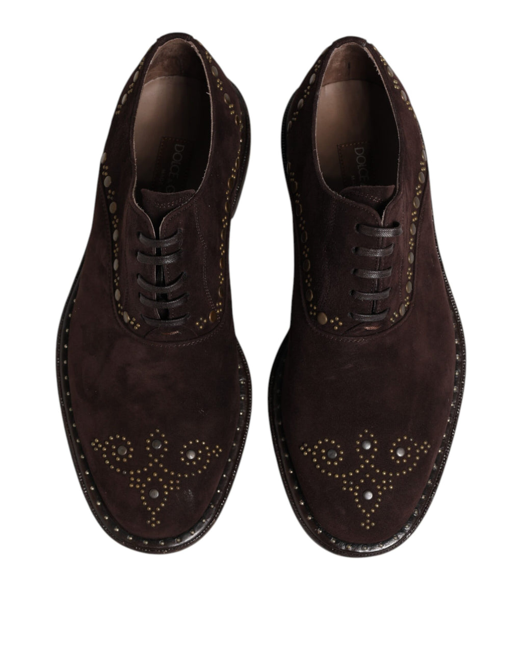 Chaussures habillées Richelieu Dolce & Gabbana en velours marron à lacets