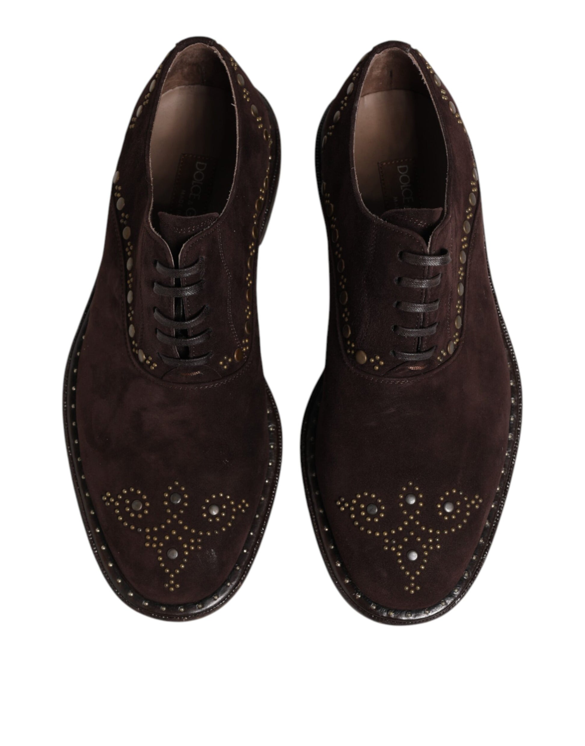 Chaussures habillées Richelieu Dolce & Gabbana en velours marron à lacets