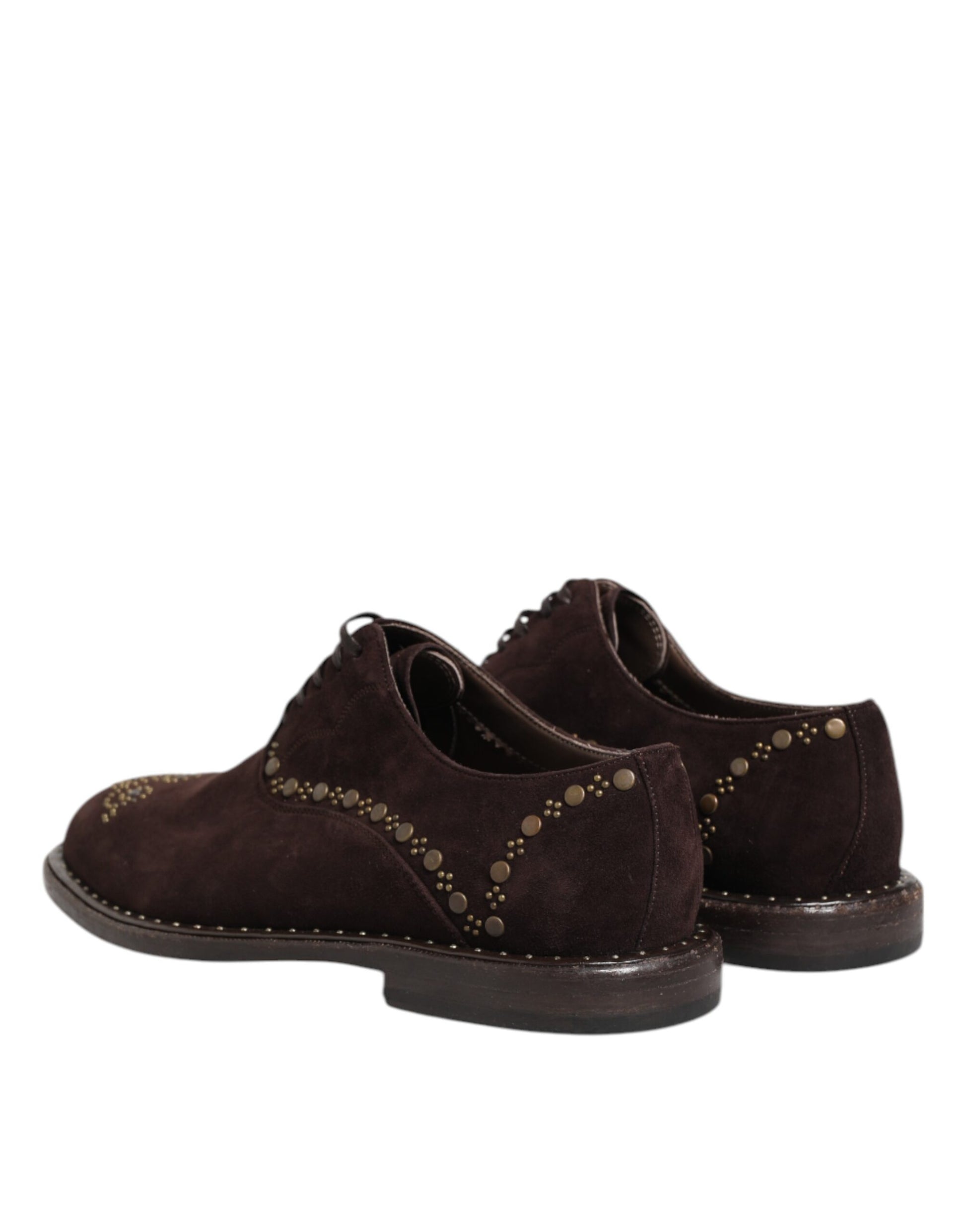 Chaussures habillées Richelieu Dolce & Gabbana en velours marron à lacets
