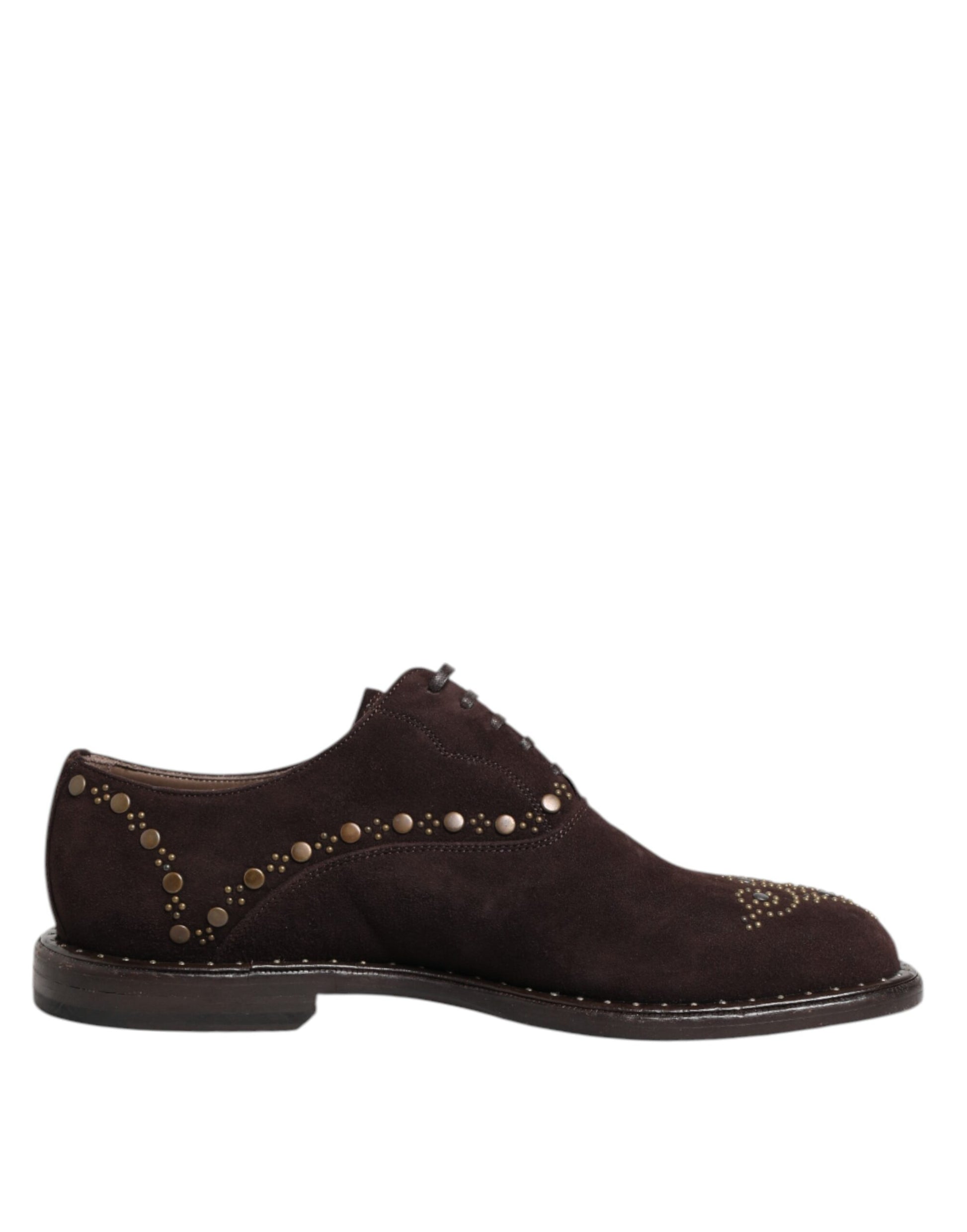 Chaussures habillées Richelieu Dolce & Gabbana en velours marron à lacets