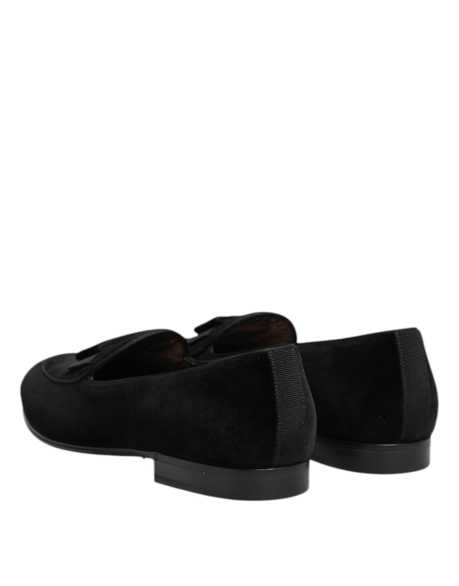 Mocassins en velours noir Dolce & Gabbana Chaussures de soirée habillées pour hommes