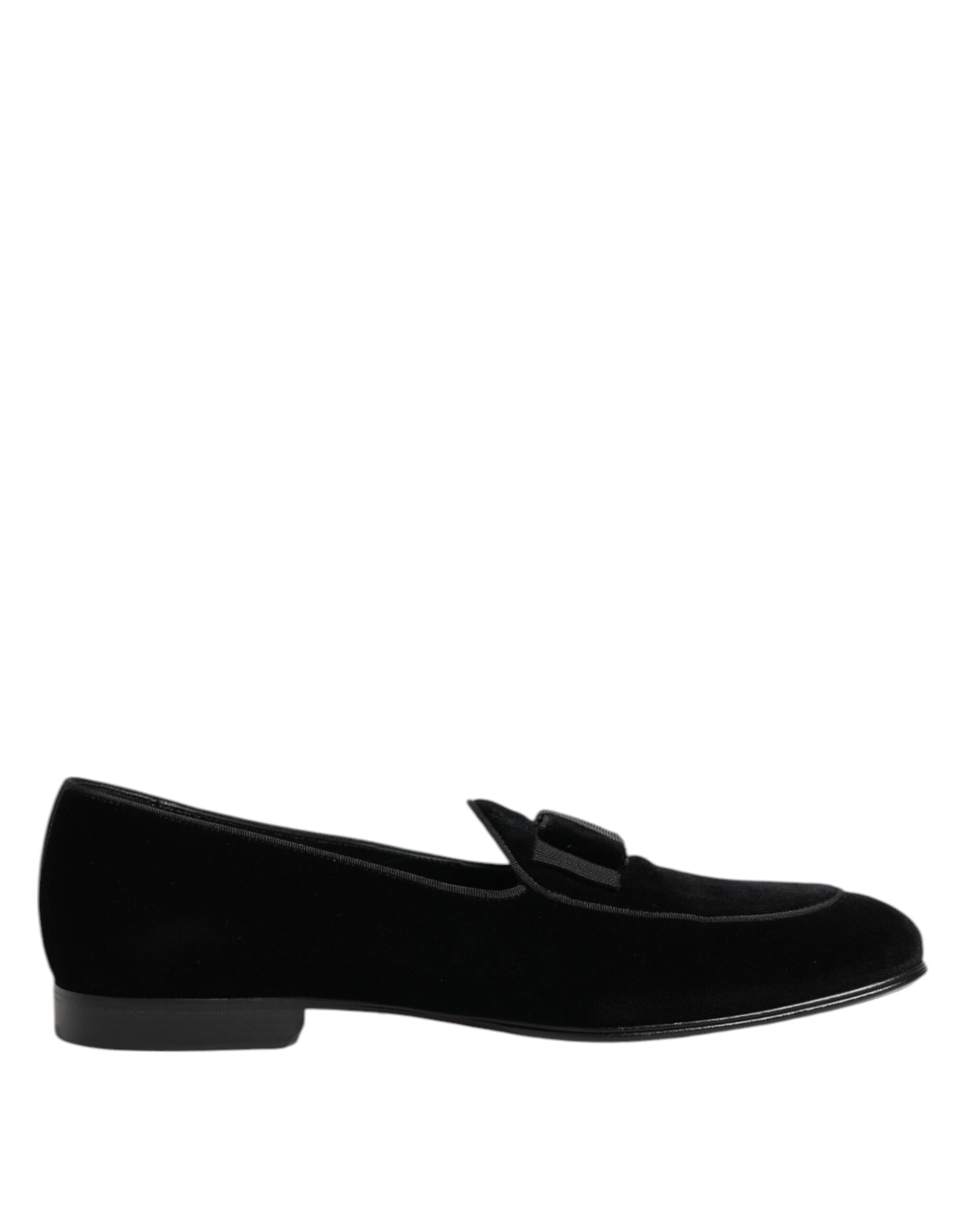 Mocassins en velours noir Dolce & Gabbana Chaussures de soirée habillées pour hommes