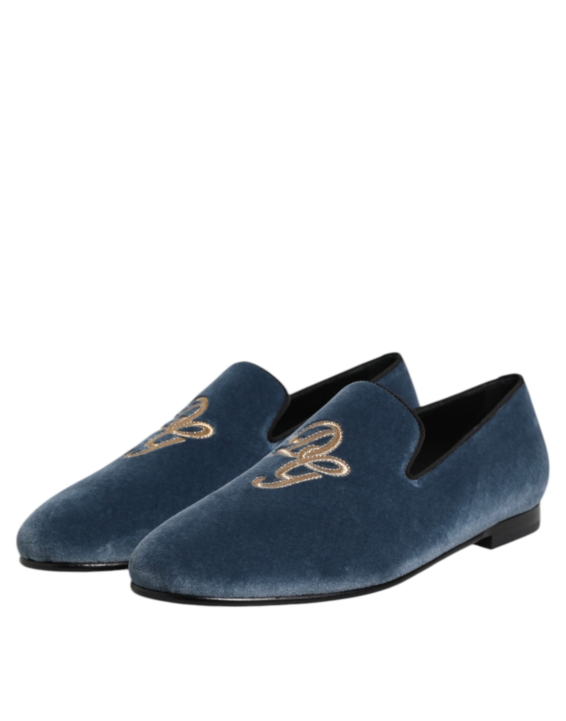 Dolce & Gabbana Blue Slip On Loafers for Men side view