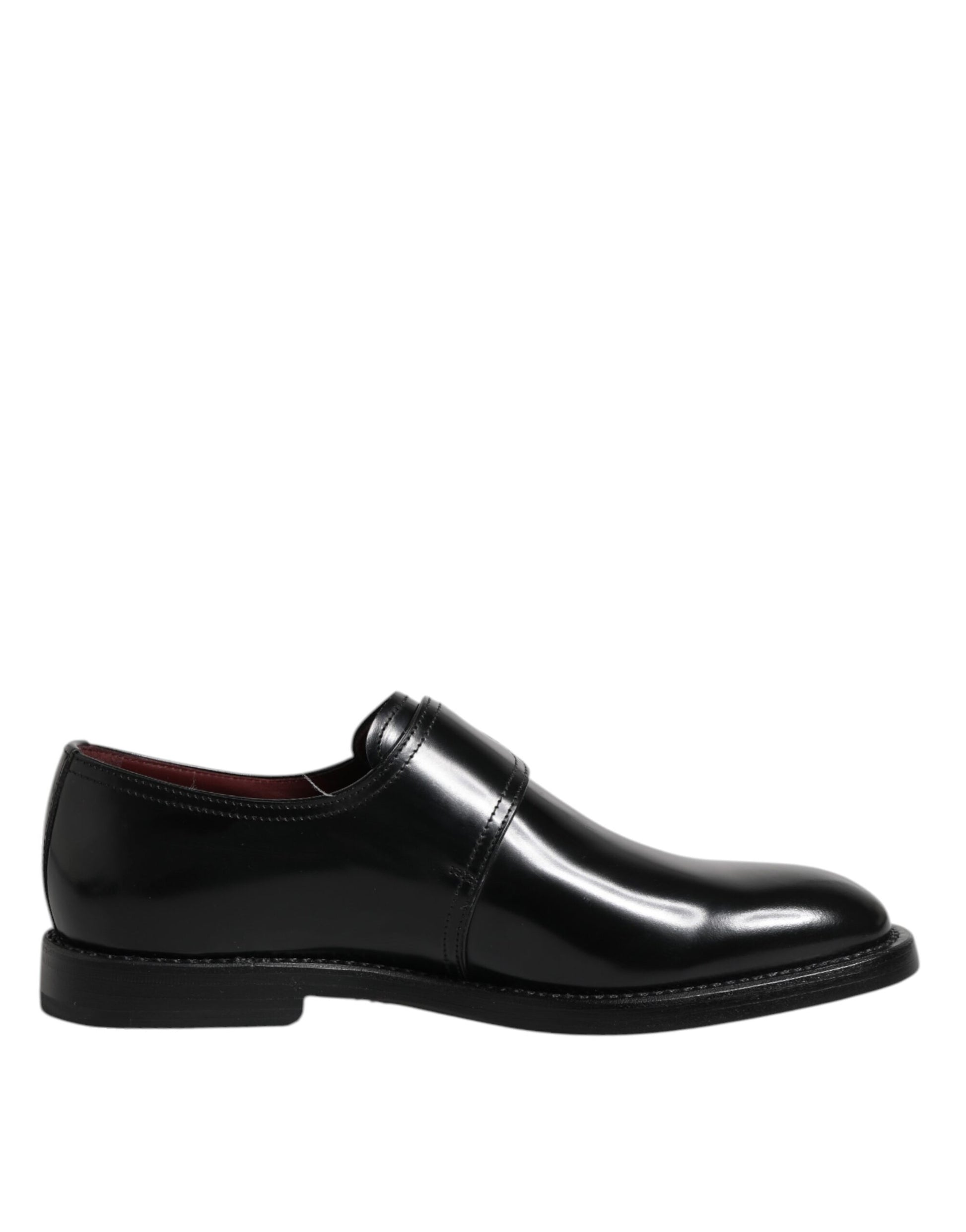 Chaussures habillées Dolce & Gabbana en cuir noir avec bride moine et bout droit