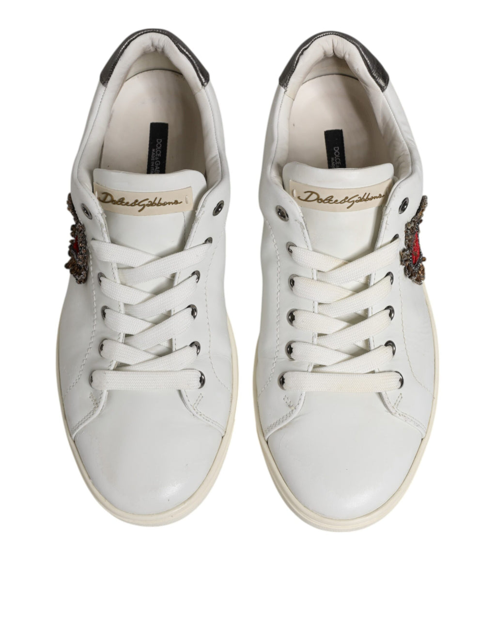 Dolce & Gabbana White Low Top Sneakers for Men detail view
