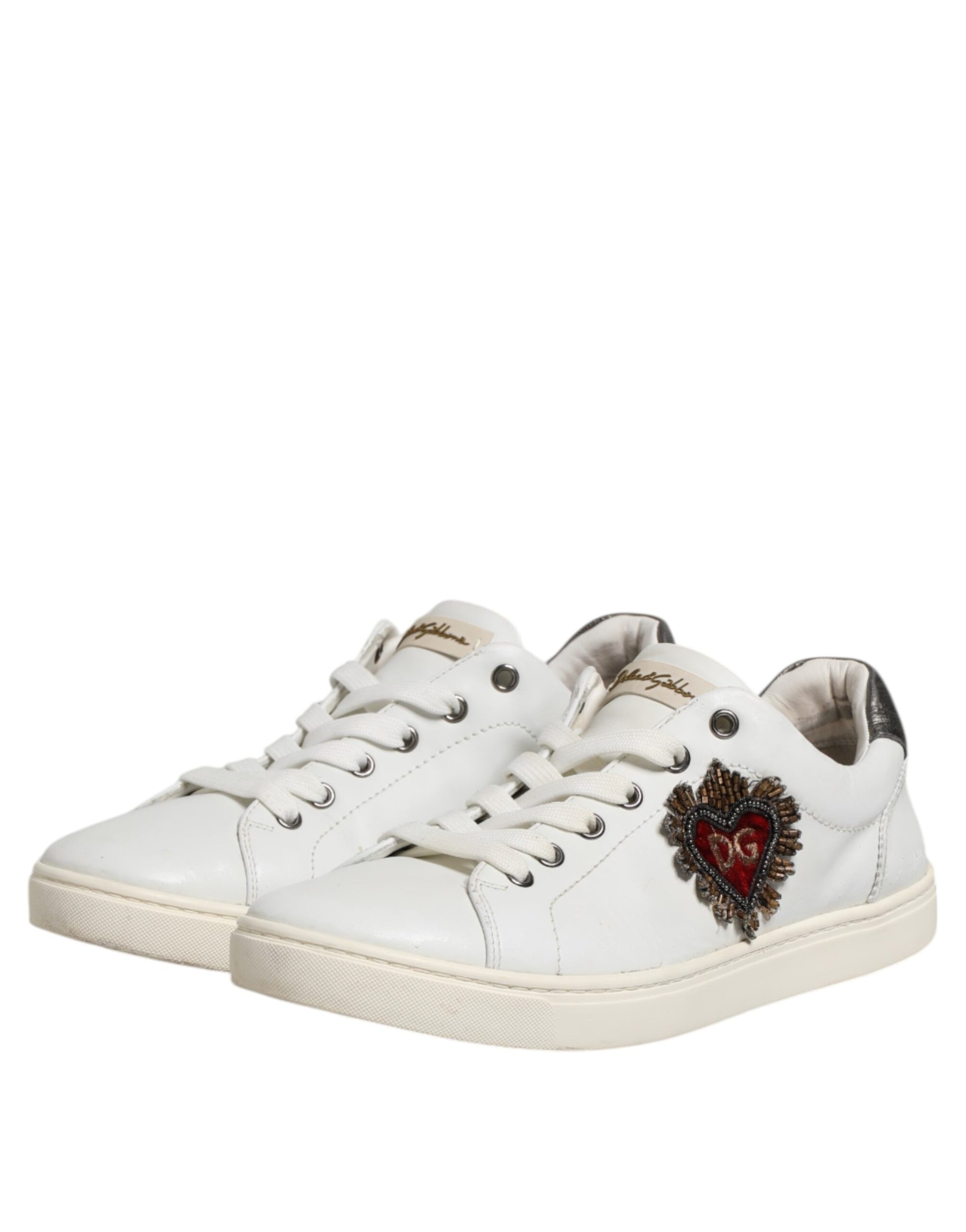 Dolce & Gabbana White Low Top Sneakers for Men side view