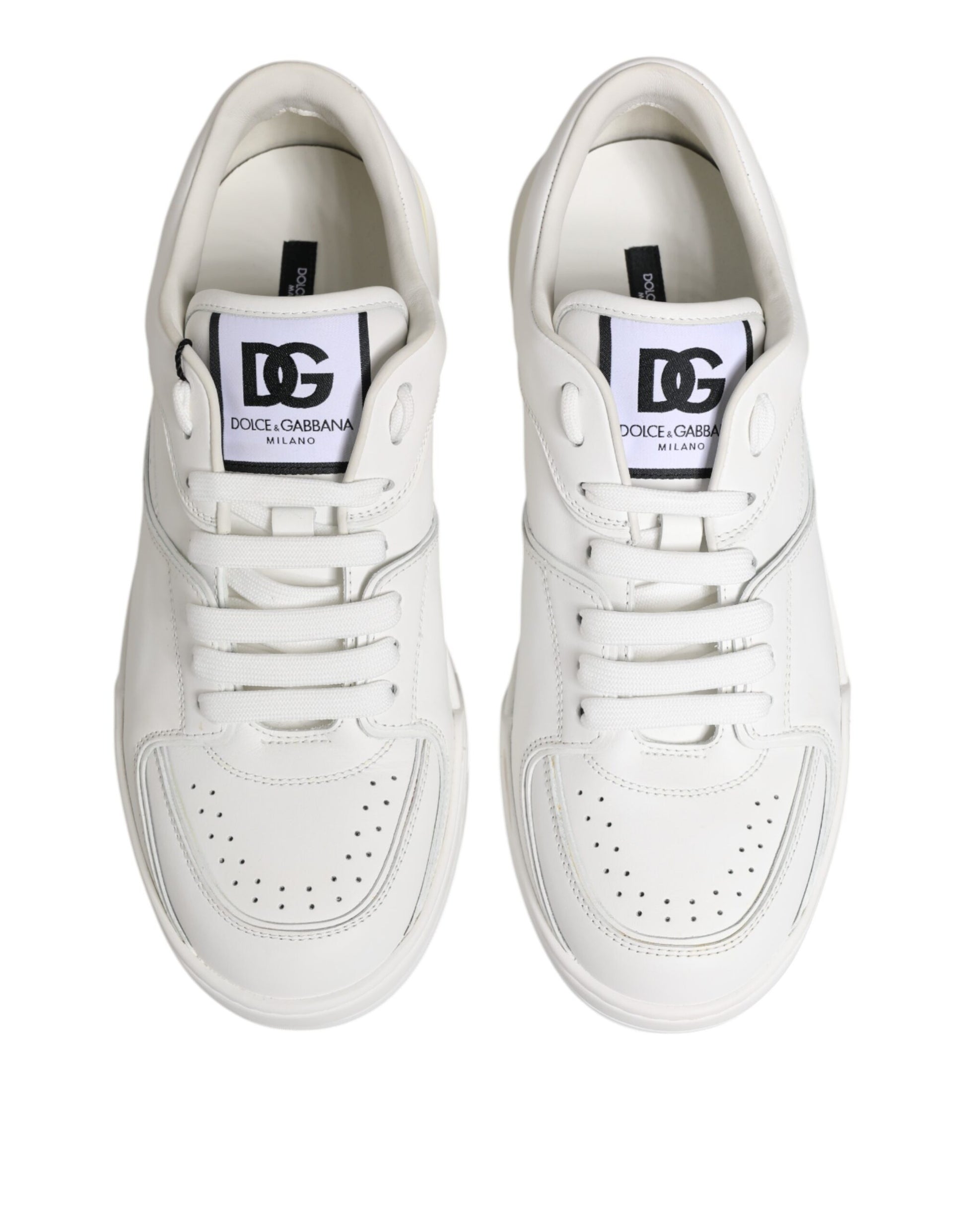 Chaussures basses Dolce & Gabbana Miami en cuir blanc