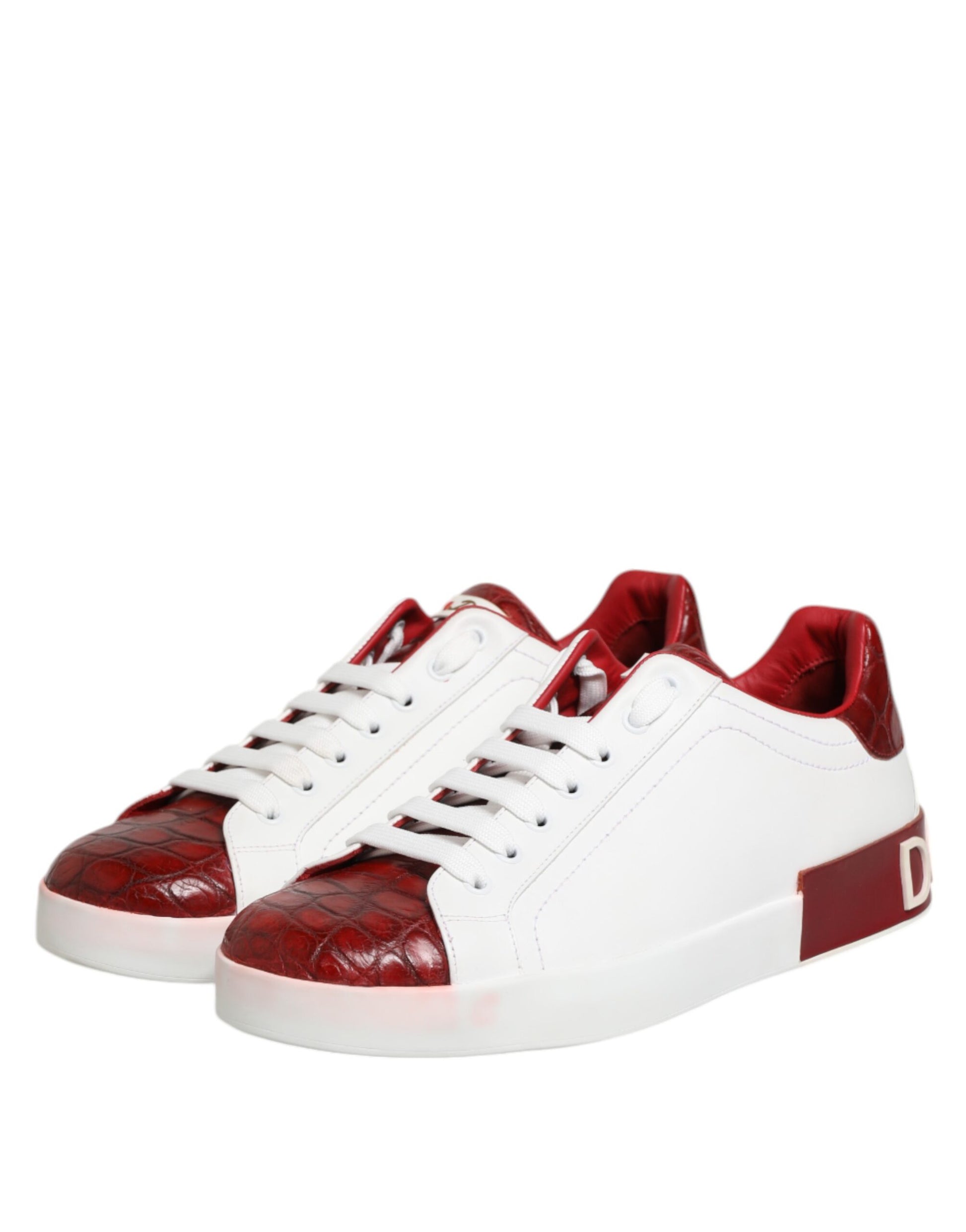 Dolce & Gabbana White Low Top Sneakers for Men side view