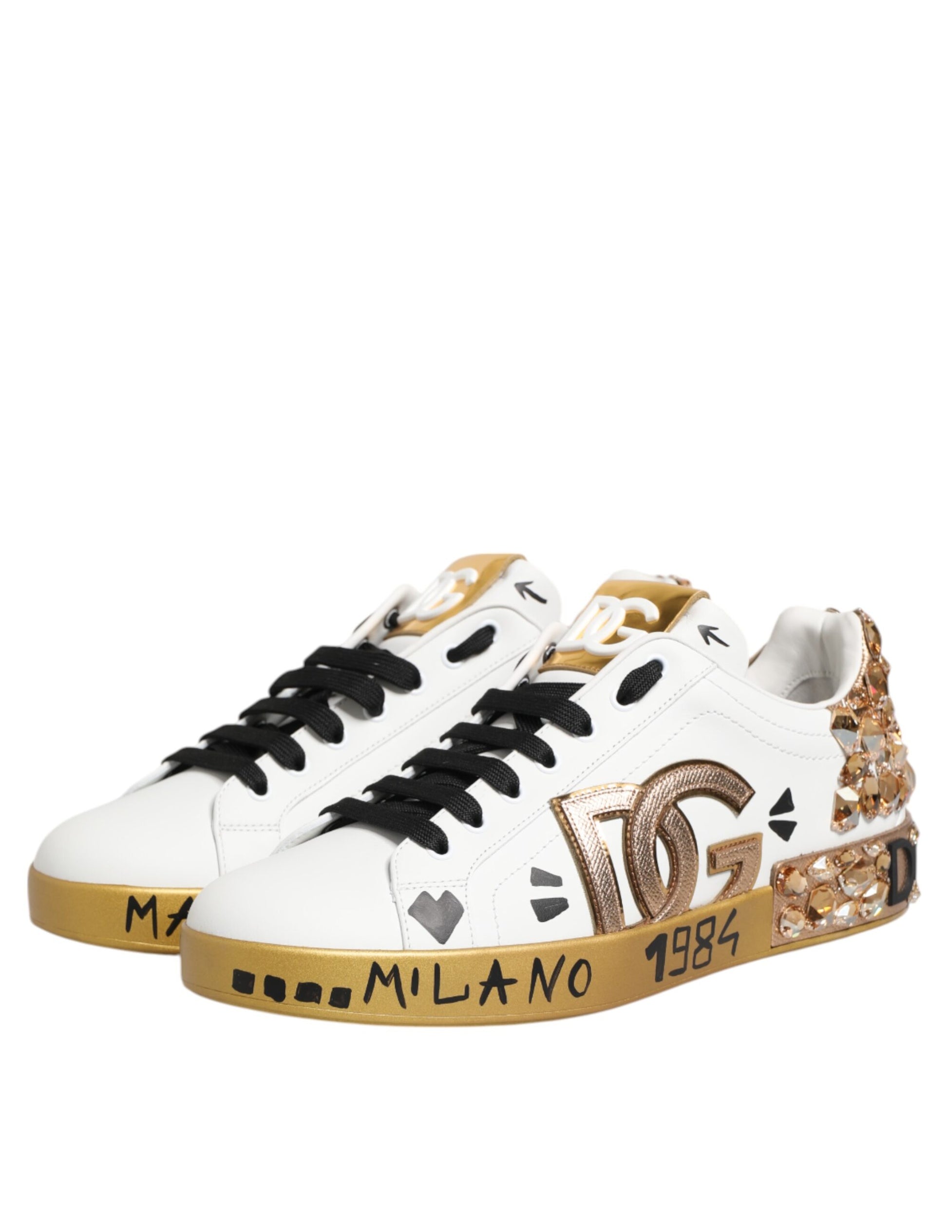 Dolce & Gabbana White Low Top Sneakers for Men side view