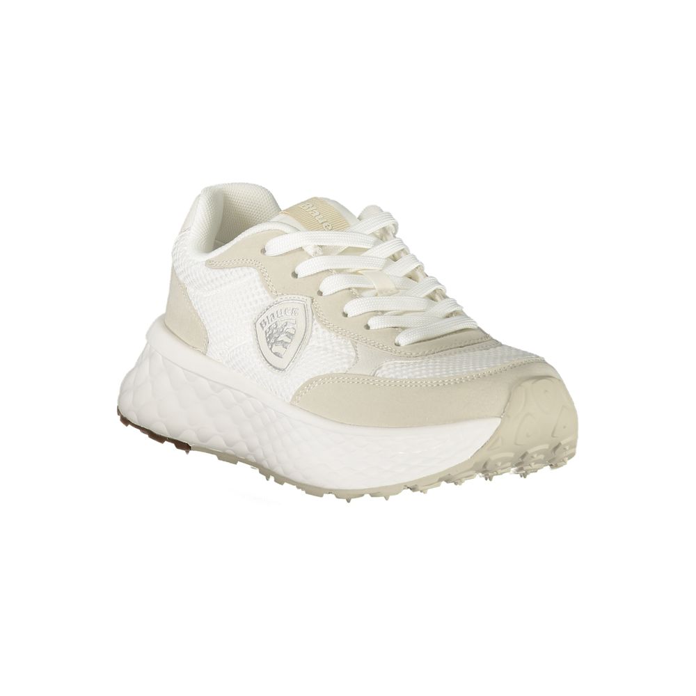 Baskets Blauer blanches en polyuréthane pour femme