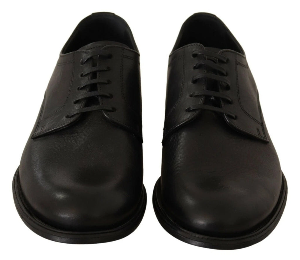 Chaussures Richelieu Homme Habillées en Cuir Noir à Lacets Dolce & Gabbana