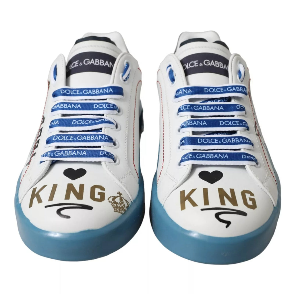 Dolce & Gabbana White Low Top Sneakers for Men side view