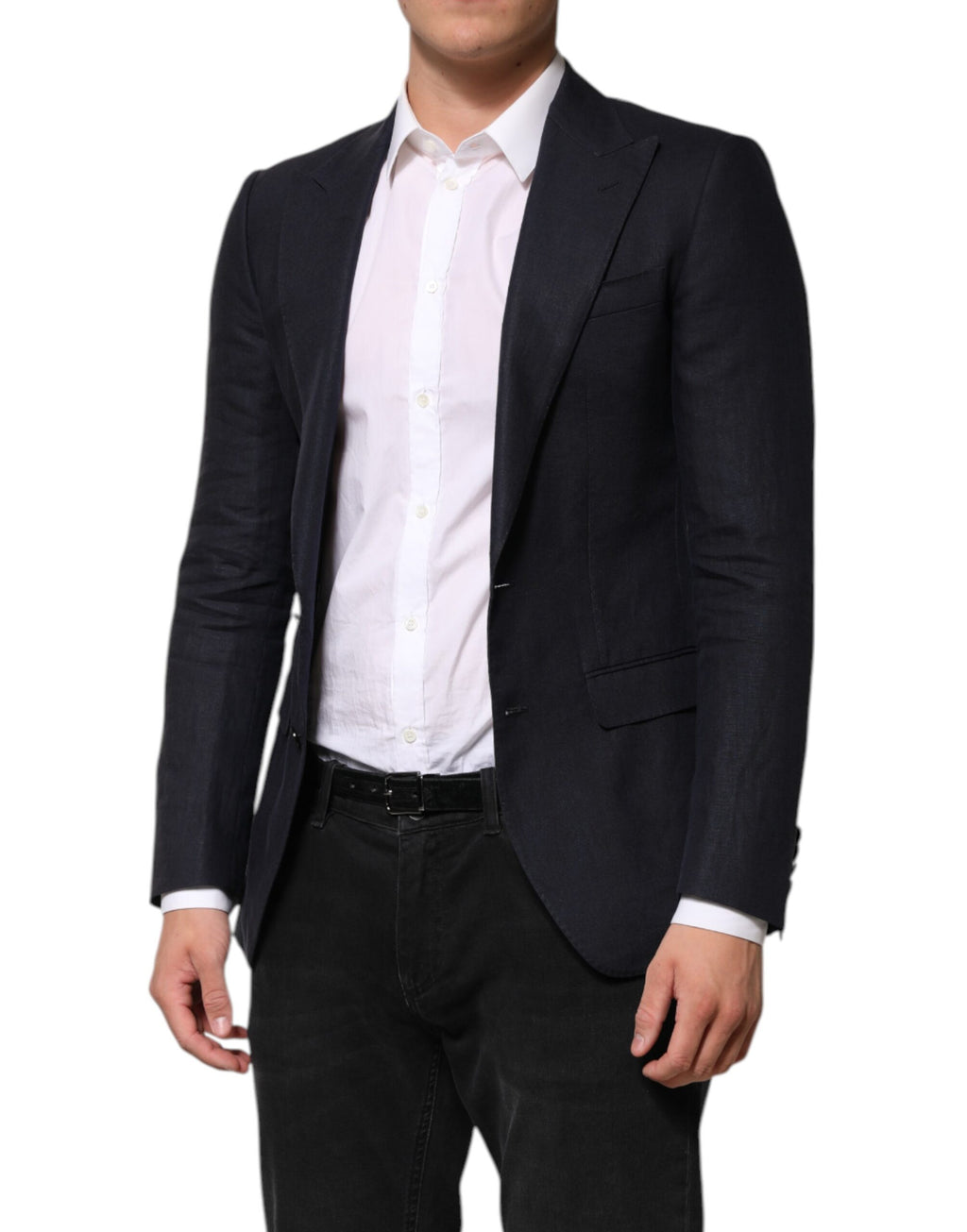 Dolce &amp; Gabbana Dunkelblauer einreihiger Herrenanzug-Blazer