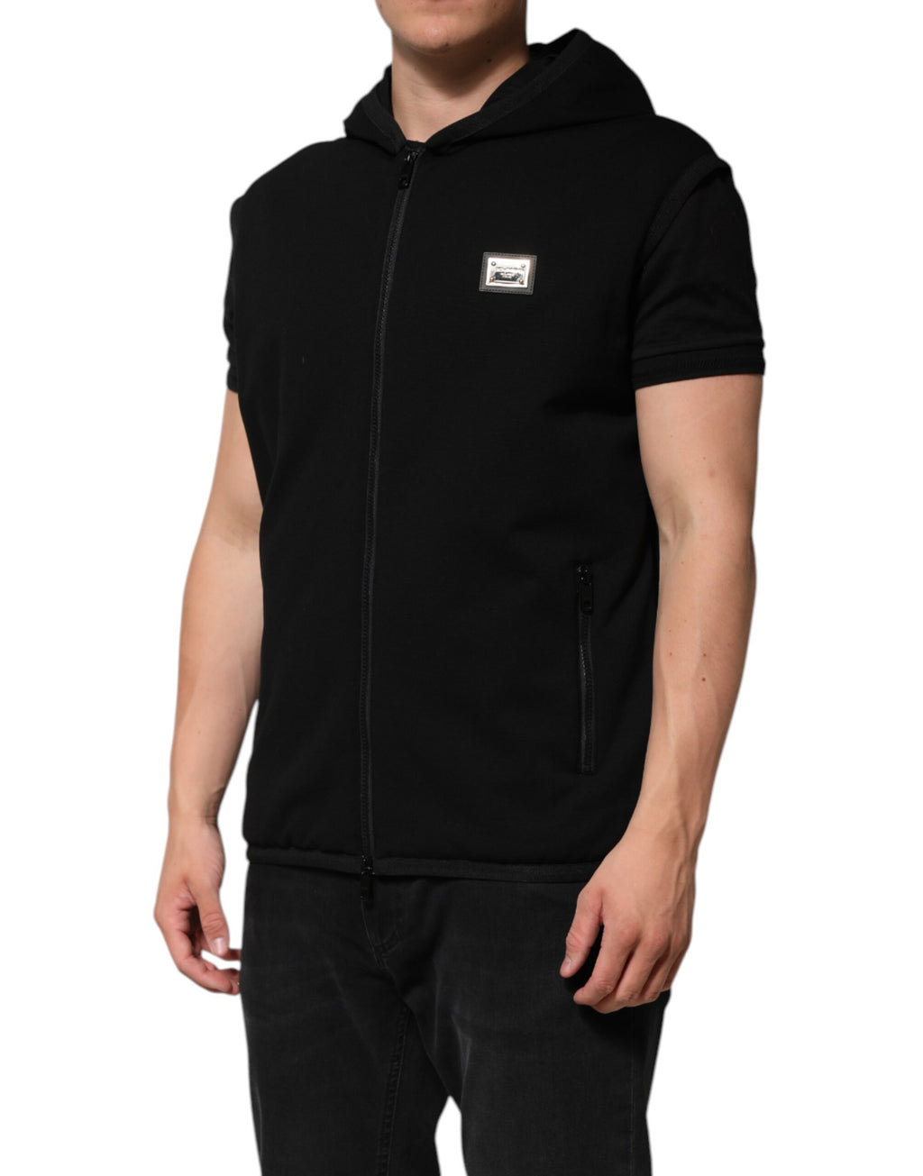 Dolce & Gabbana Black Sleeveless Jacket for Men detail view