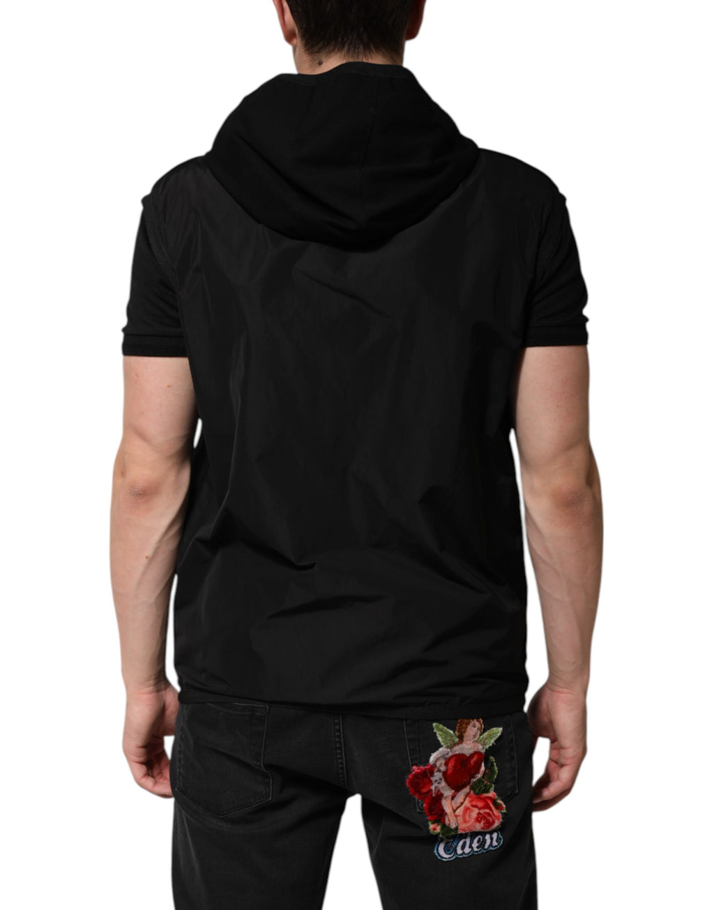 Dolce & Gabbana Black Sleeveless Jacket for Men side view