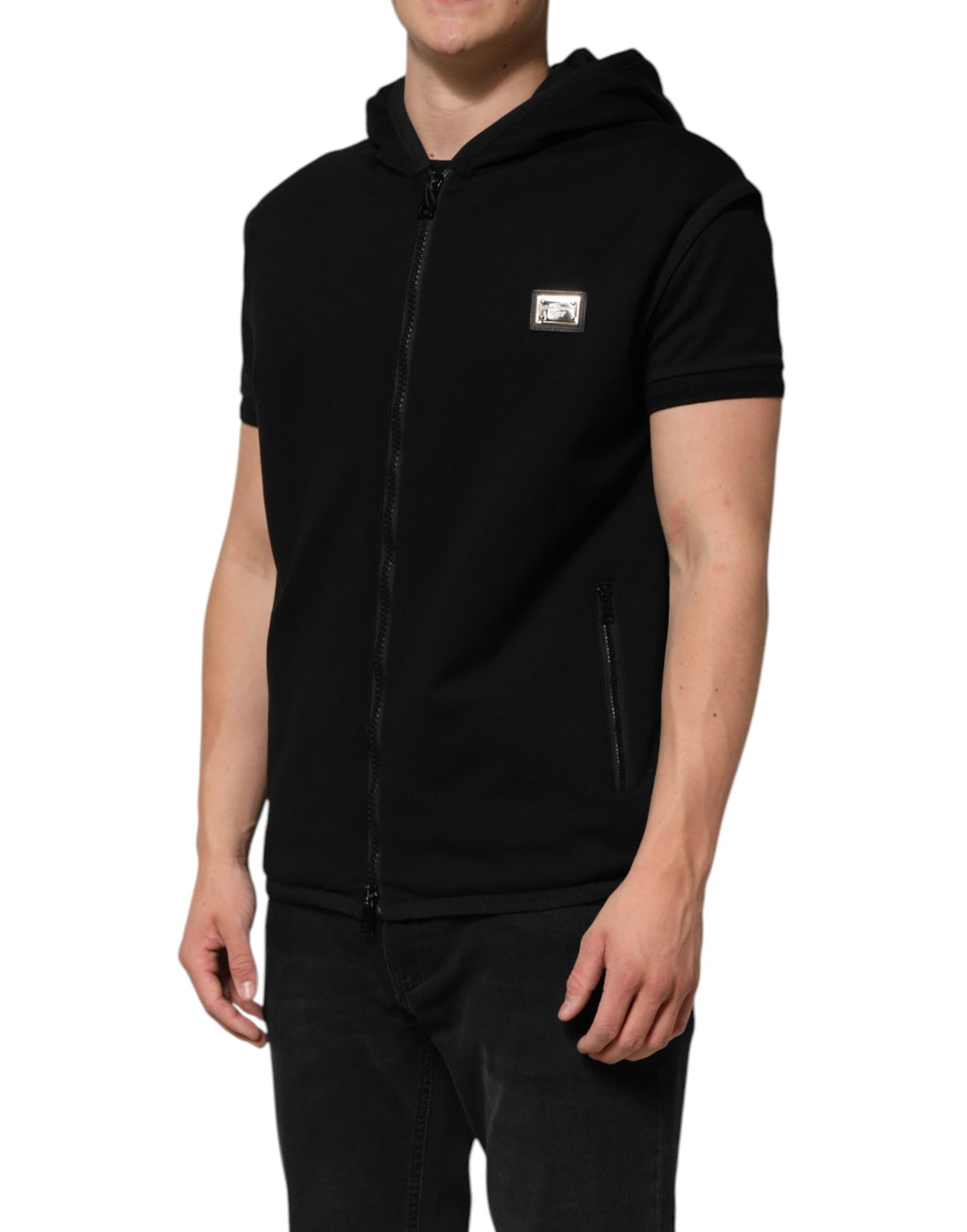 Dolce & Gabbana Black Sleeveless Jacket for Men detail view