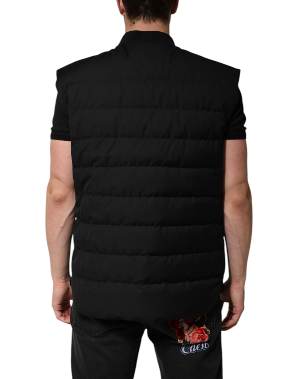 Veste sans manches Dolce & Gabbana noire avec plaque logo