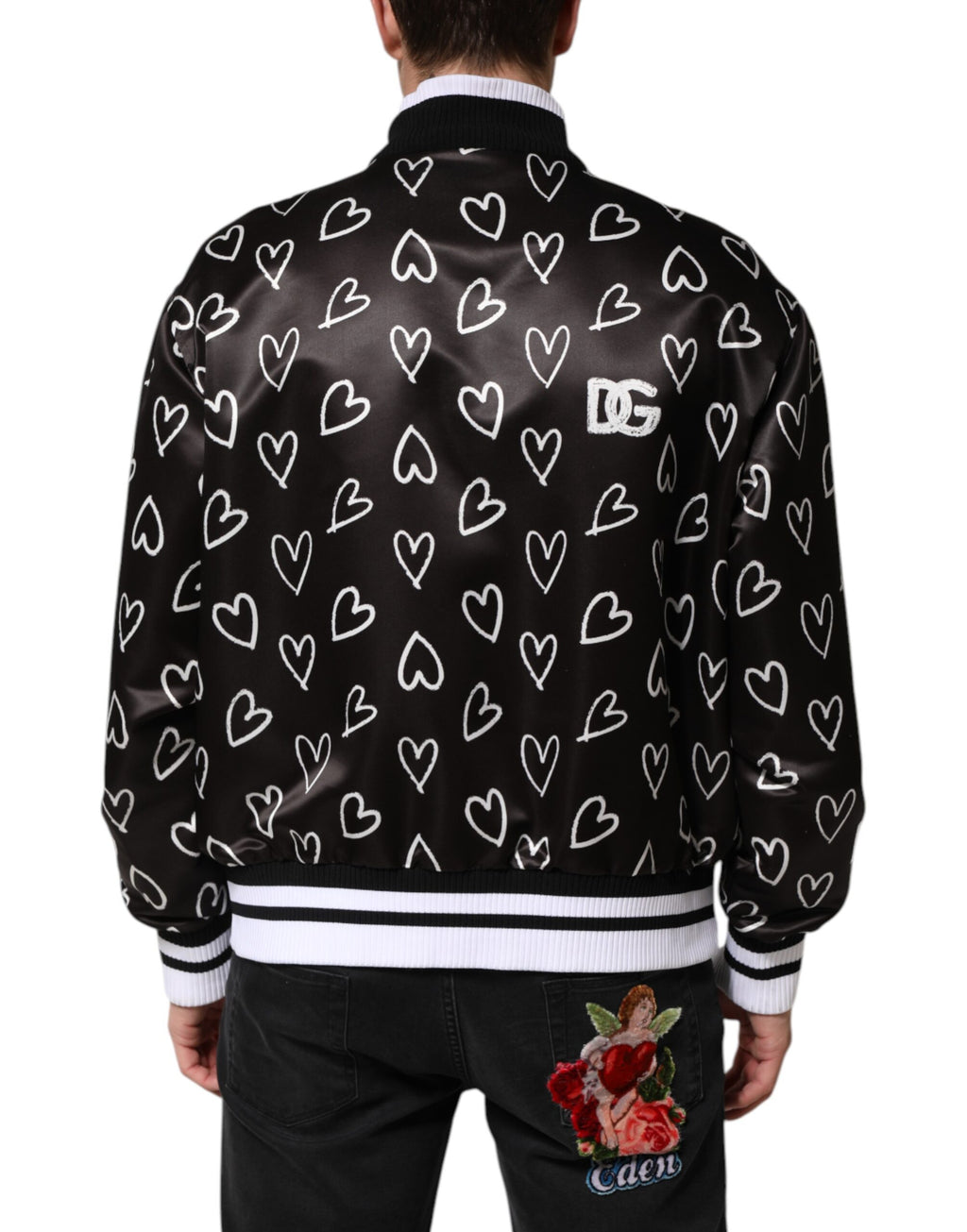 Dolce & Gabbana Black Bomber for Men side view