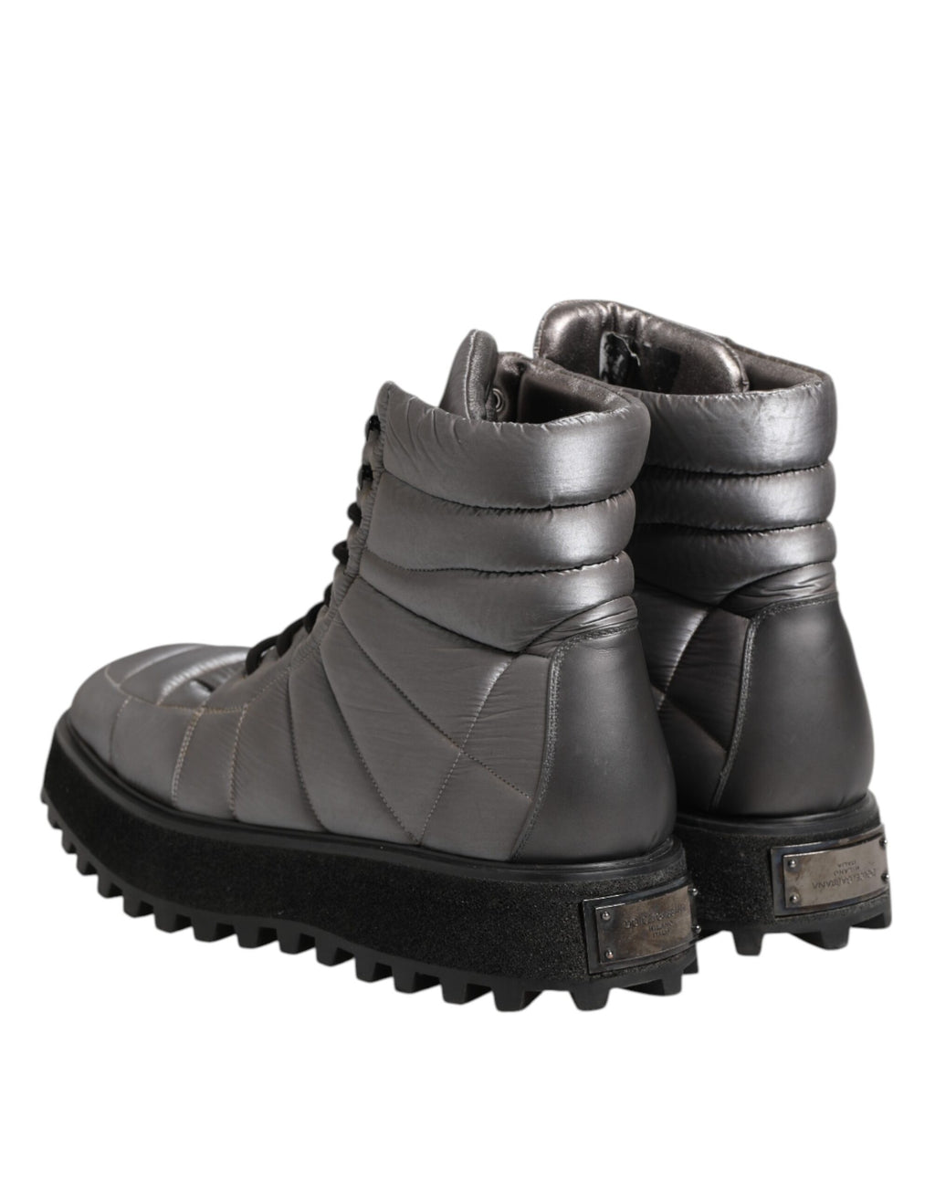 Dolce & Gabbana Silver Lace Up Boots for Men additional view