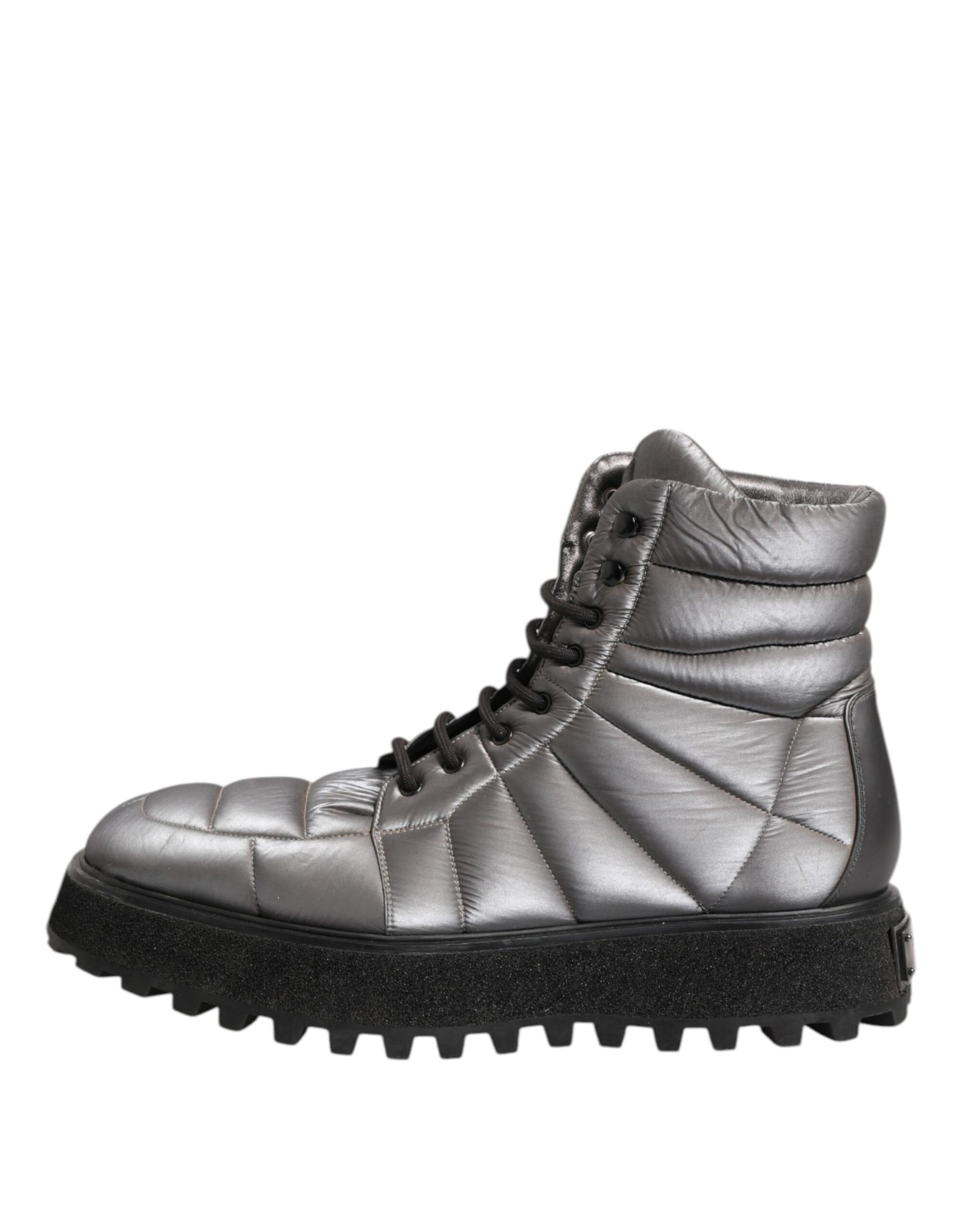 Dolce & Gabbana Silver Lace Up Boots for Men additional view