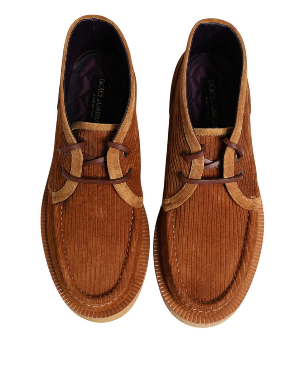 Bottes courtes Dolce & Gabbana en daim nubuck marron