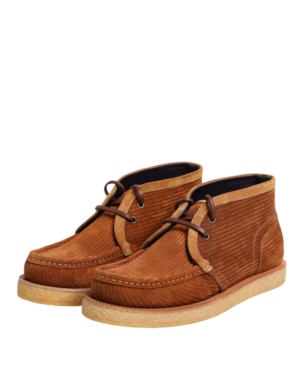 Bottes courtes Dolce & Gabbana en daim nubuck marron