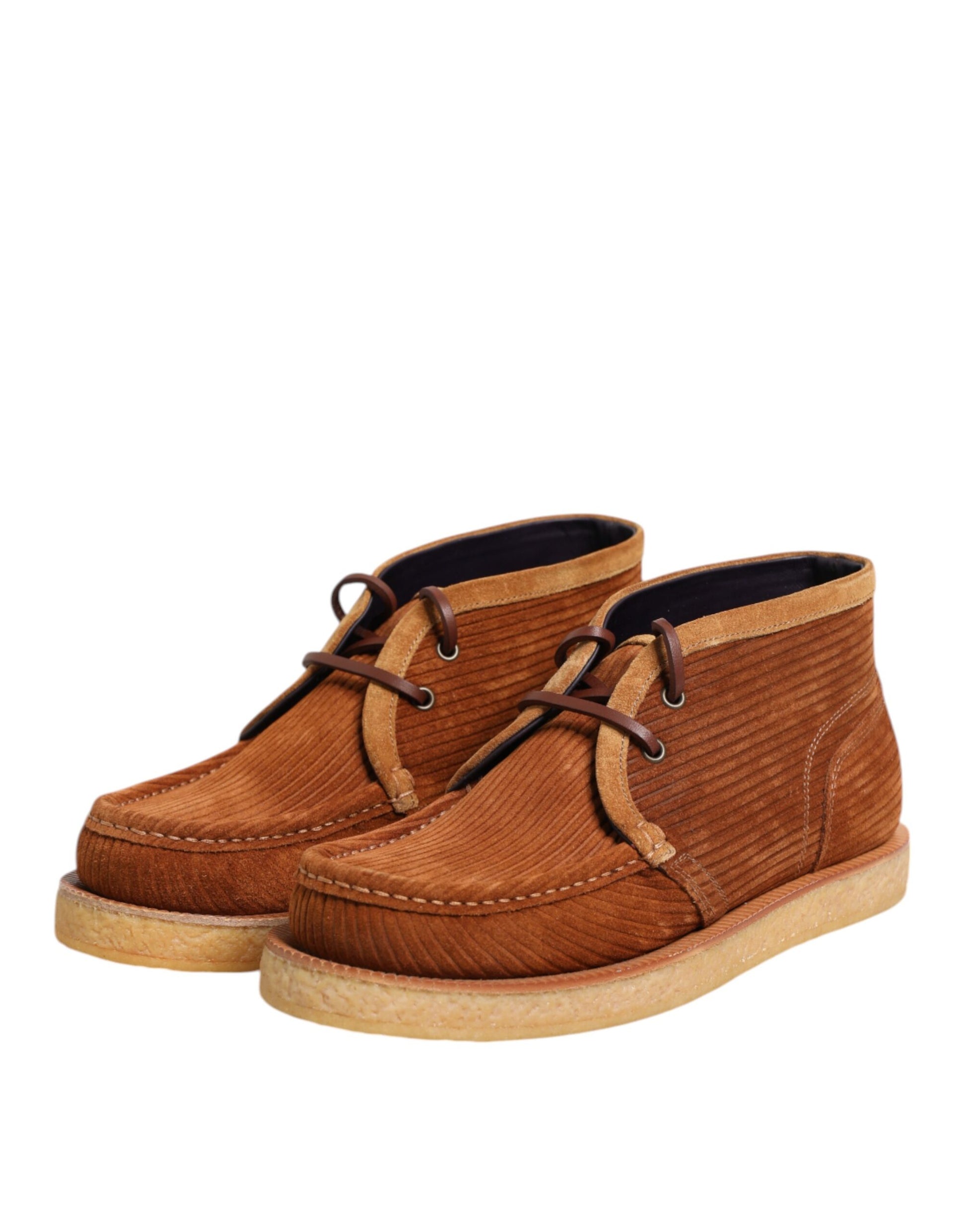 Bottes courtes Dolce & Gabbana en daim nubuck marron