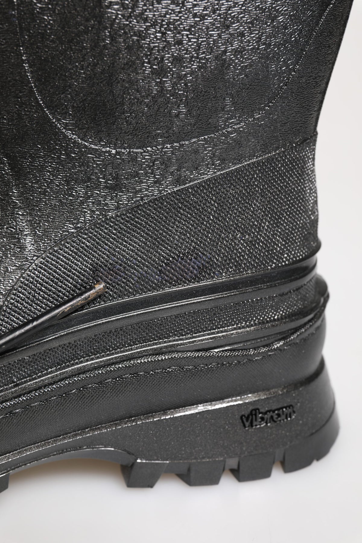 Dolce & Gabbana Metallicgraue Pull-On Regenstiefel Schuhe