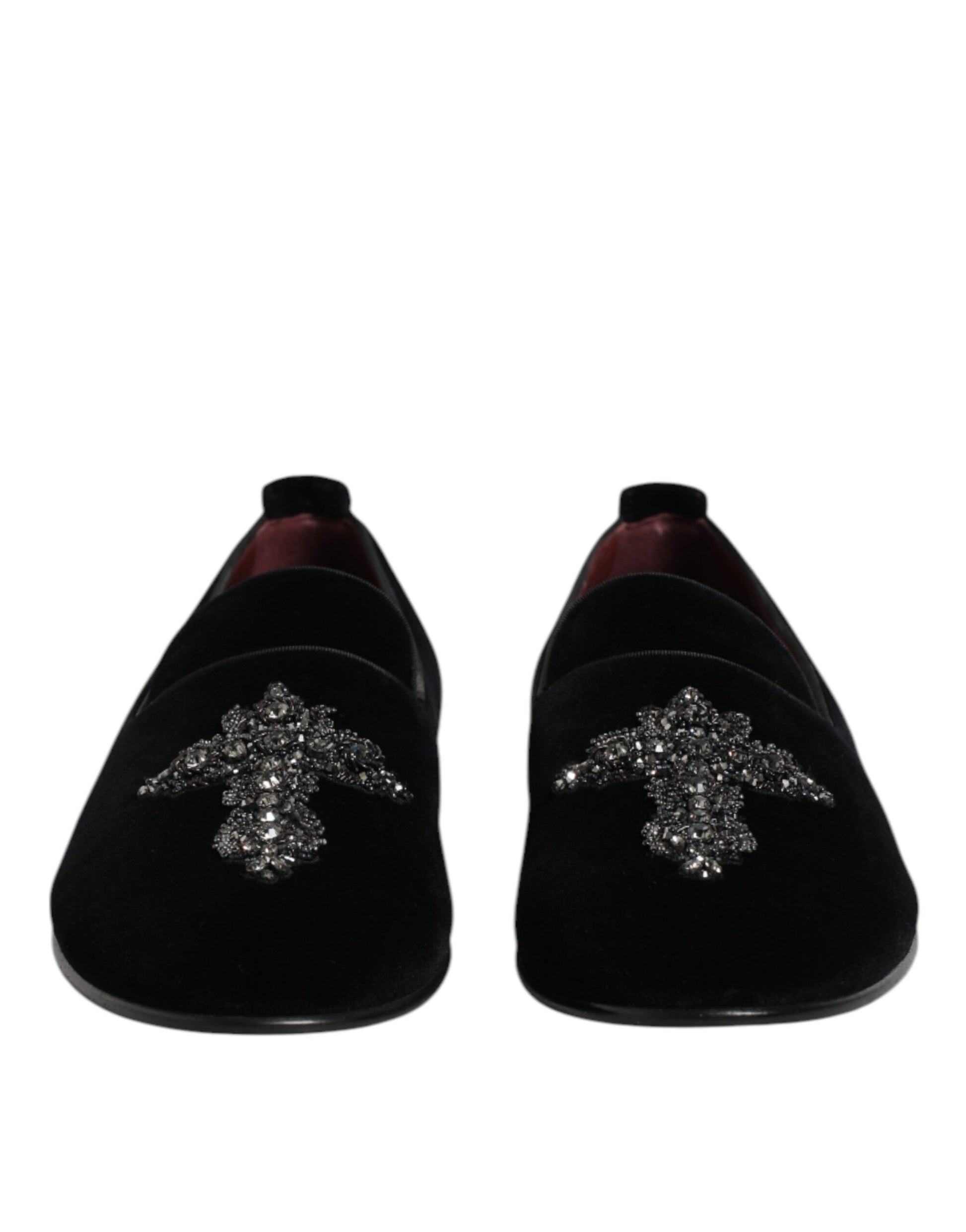 Dolce &amp; Gabbana – Slipper-Loafer aus schwarzem Wildleder mit Kreuzmuster