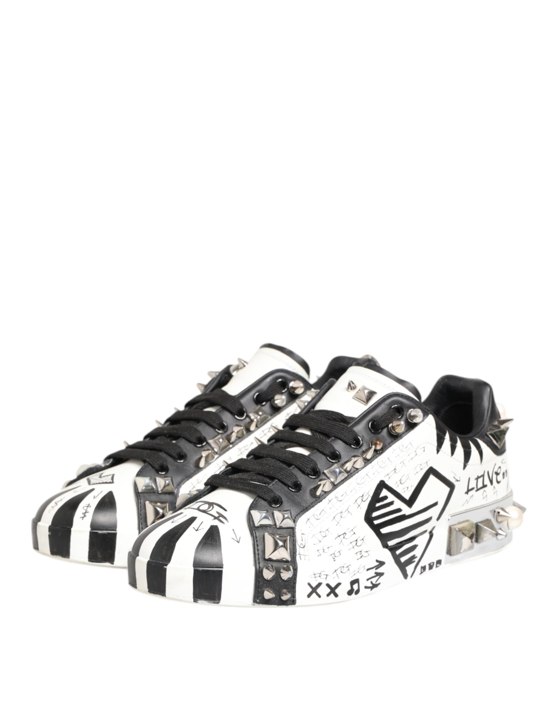Dolce & Gabbana White Low Top Sneakers for Men side view