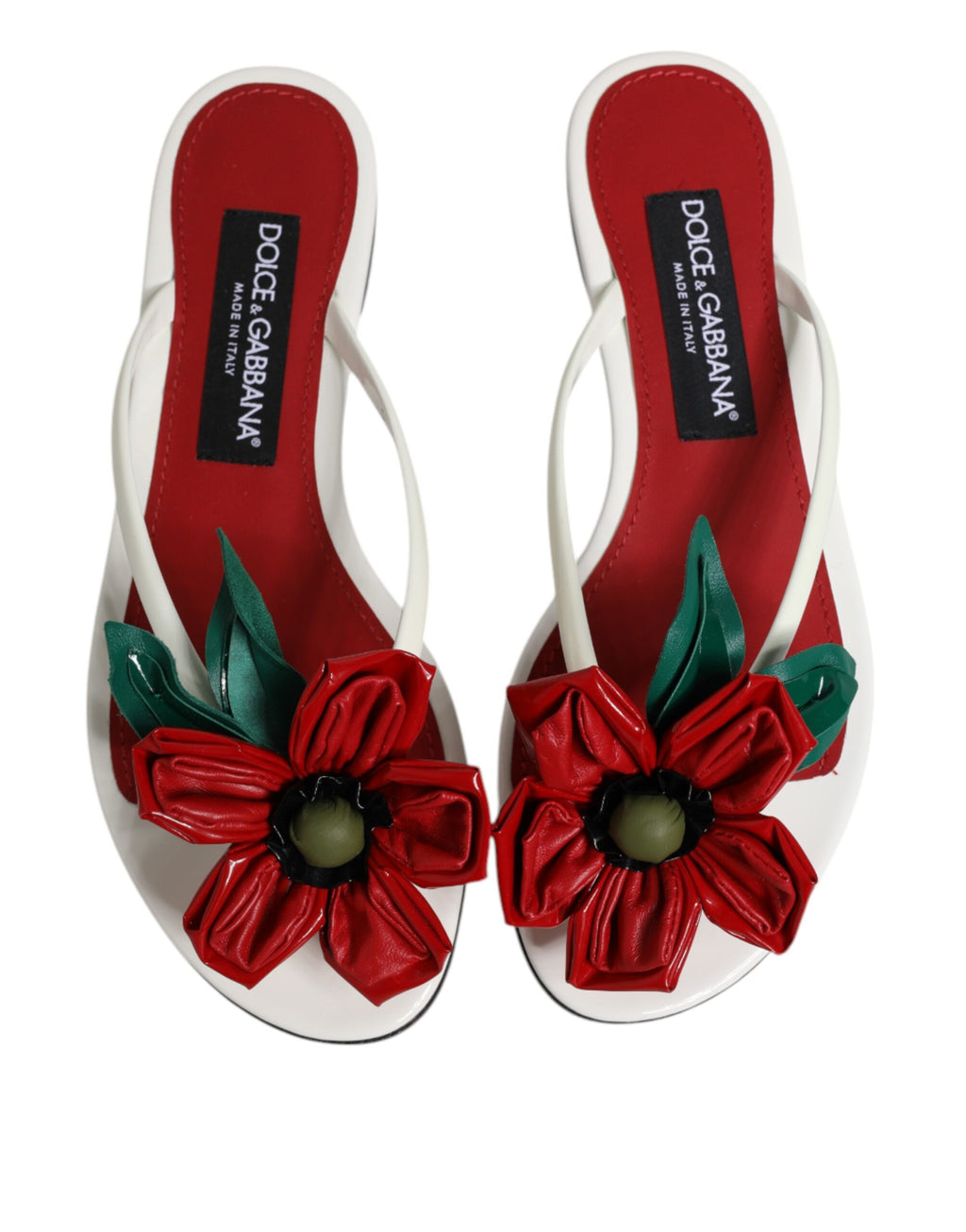 Dolce & Gabbana Red Slides for Women detail view