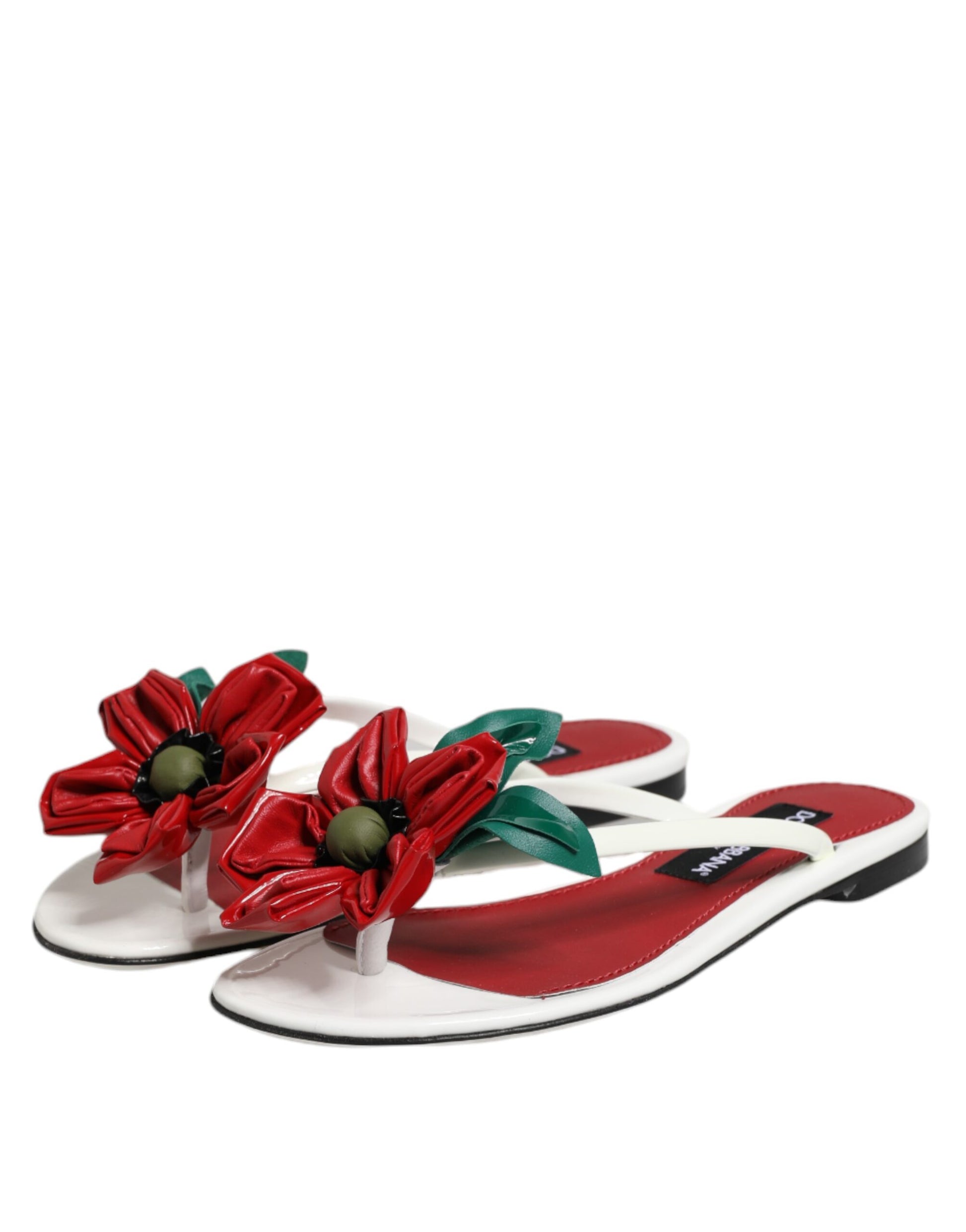 Dolce & Gabbana Red Slides for Women side view
