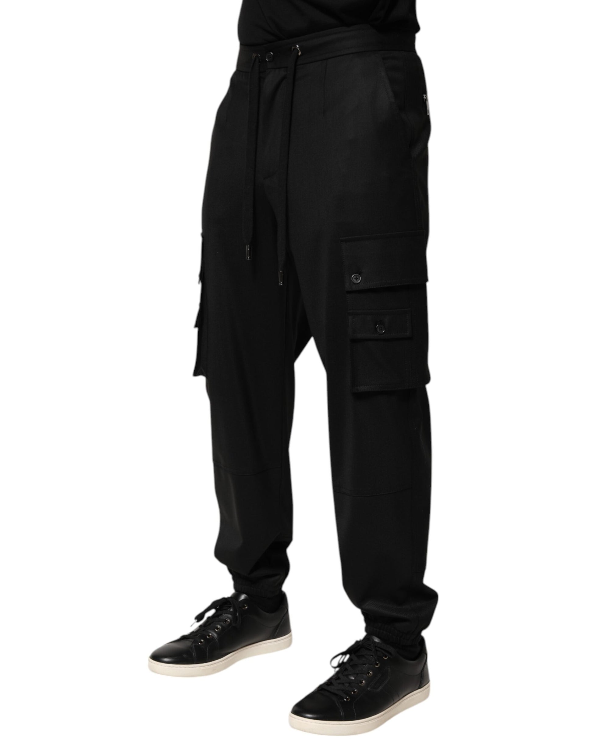 Dolce & Gabbana Black Cargo Pants for Men detail view