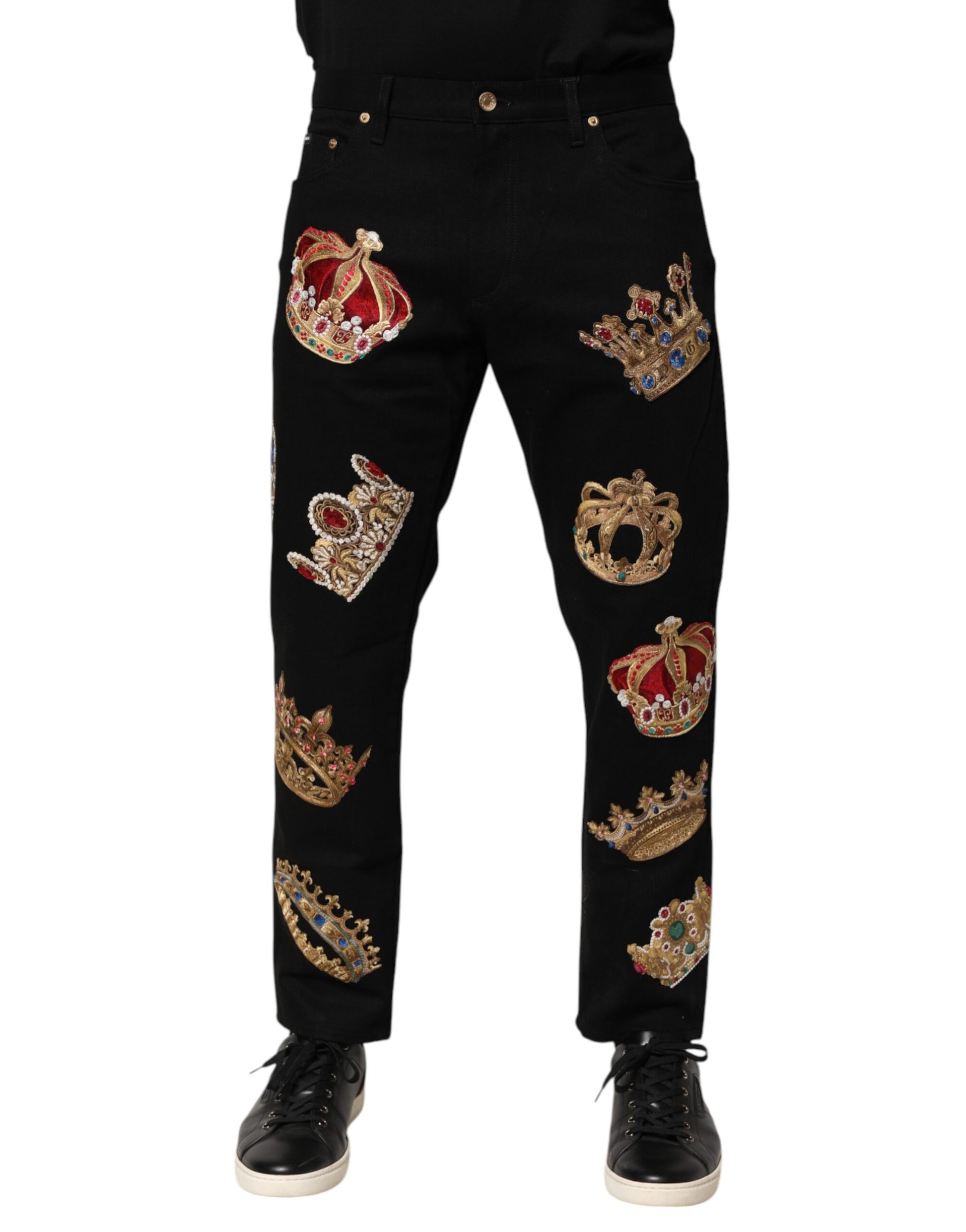 Pantalon de costume Dolce & Gabbana Noir Baroque Royal Homme