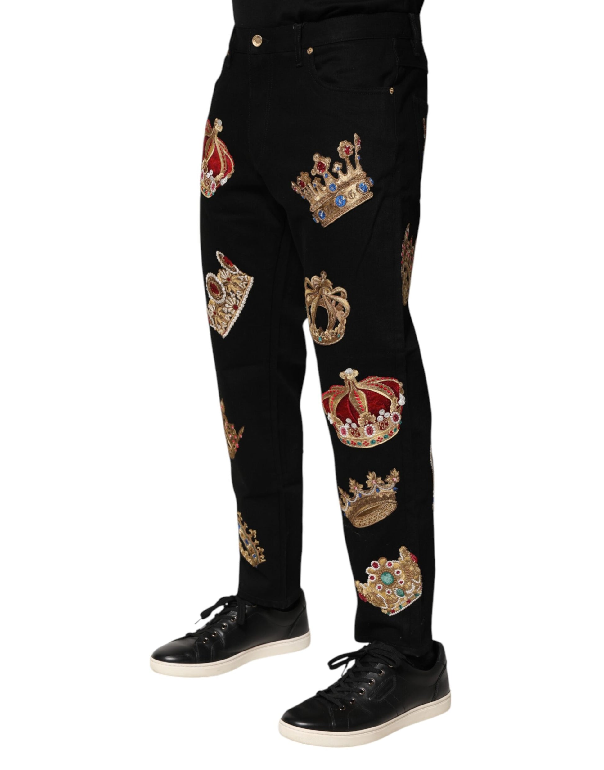 Pantalon de costume Dolce & Gabbana Noir Baroque Royal Homme
