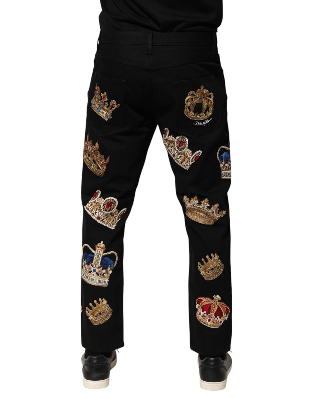 Pantalon de costume Dolce & Gabbana Noir Baroque Royal Homme