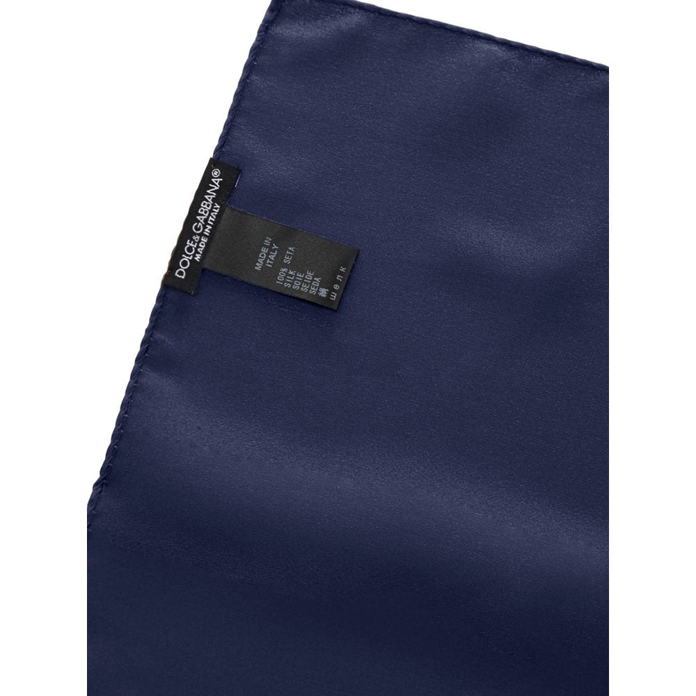 Pochette de costume Dolce & Gabbana en soie bleue