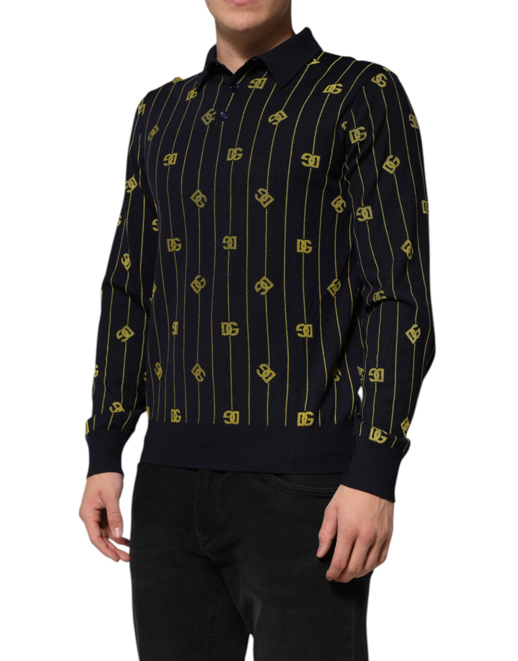 Dolce & Gabbana Black Polo Shirt for Men detail view