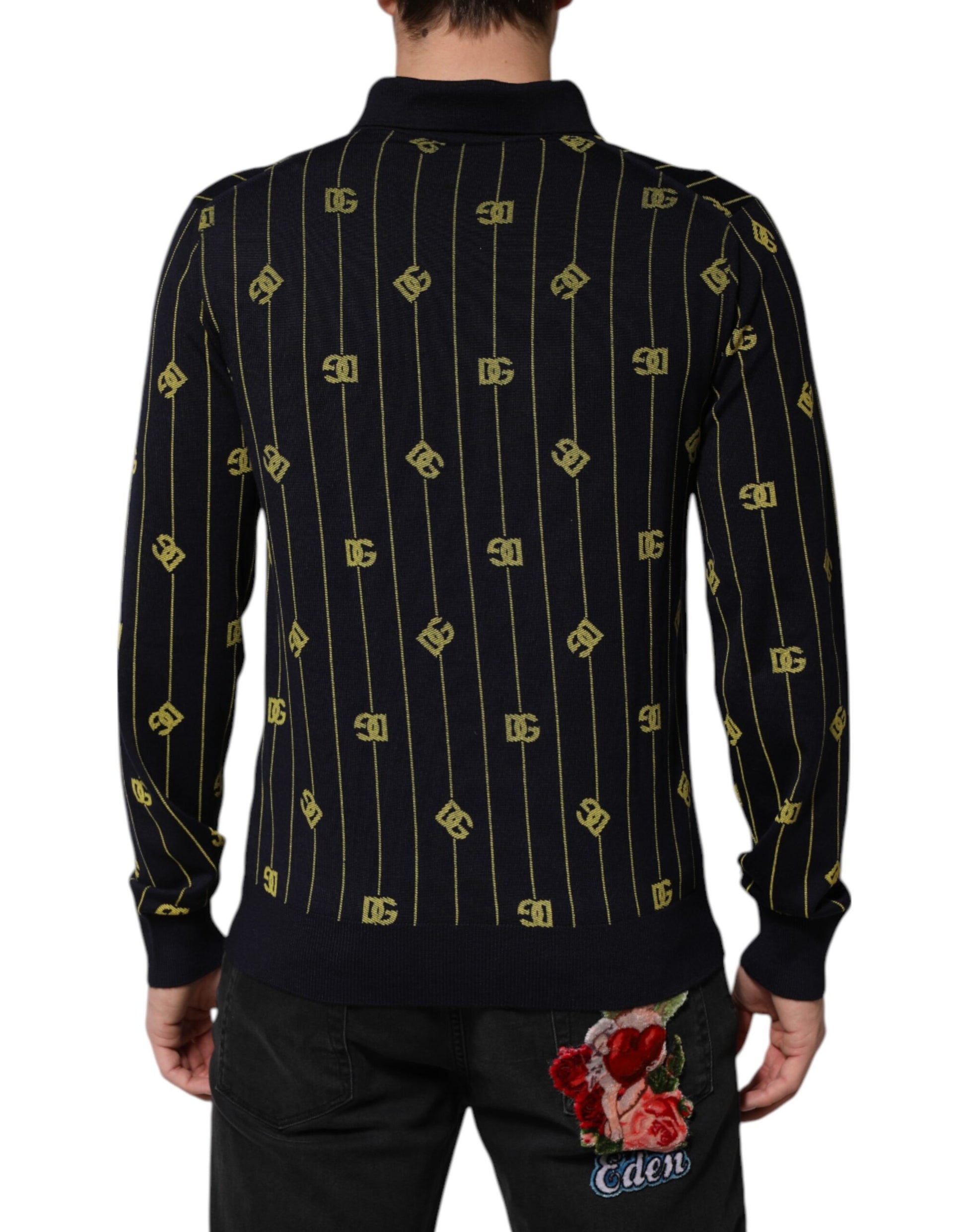 Dolce & Gabbana Black Polo Shirt for Men side view