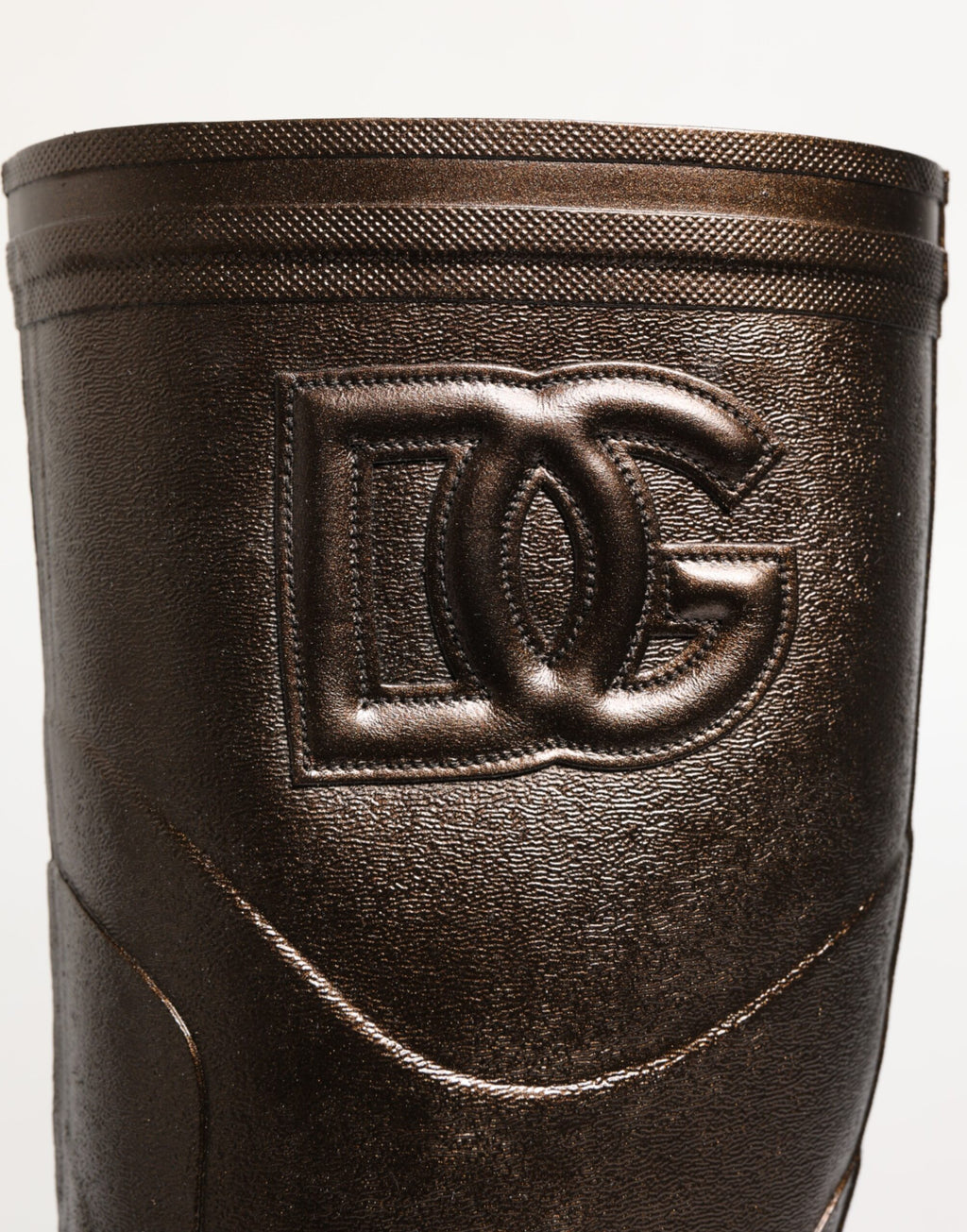 Dolce & Gabbana Metallic Bronze Pull On Regenstiefel Schuhe
