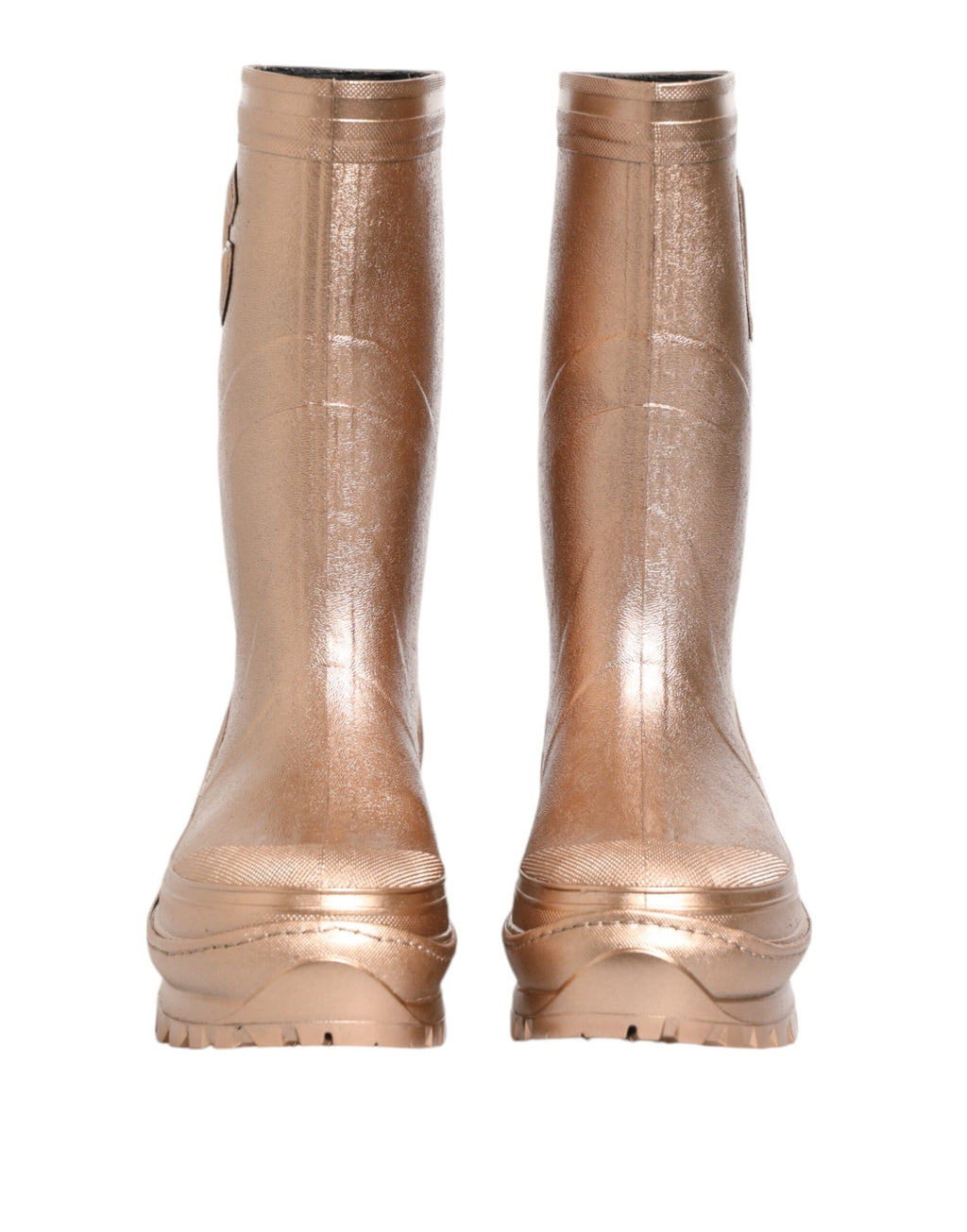 Bottes de pluie Dolce & Gabbana Rose Gold en caoutchouc à enfiler