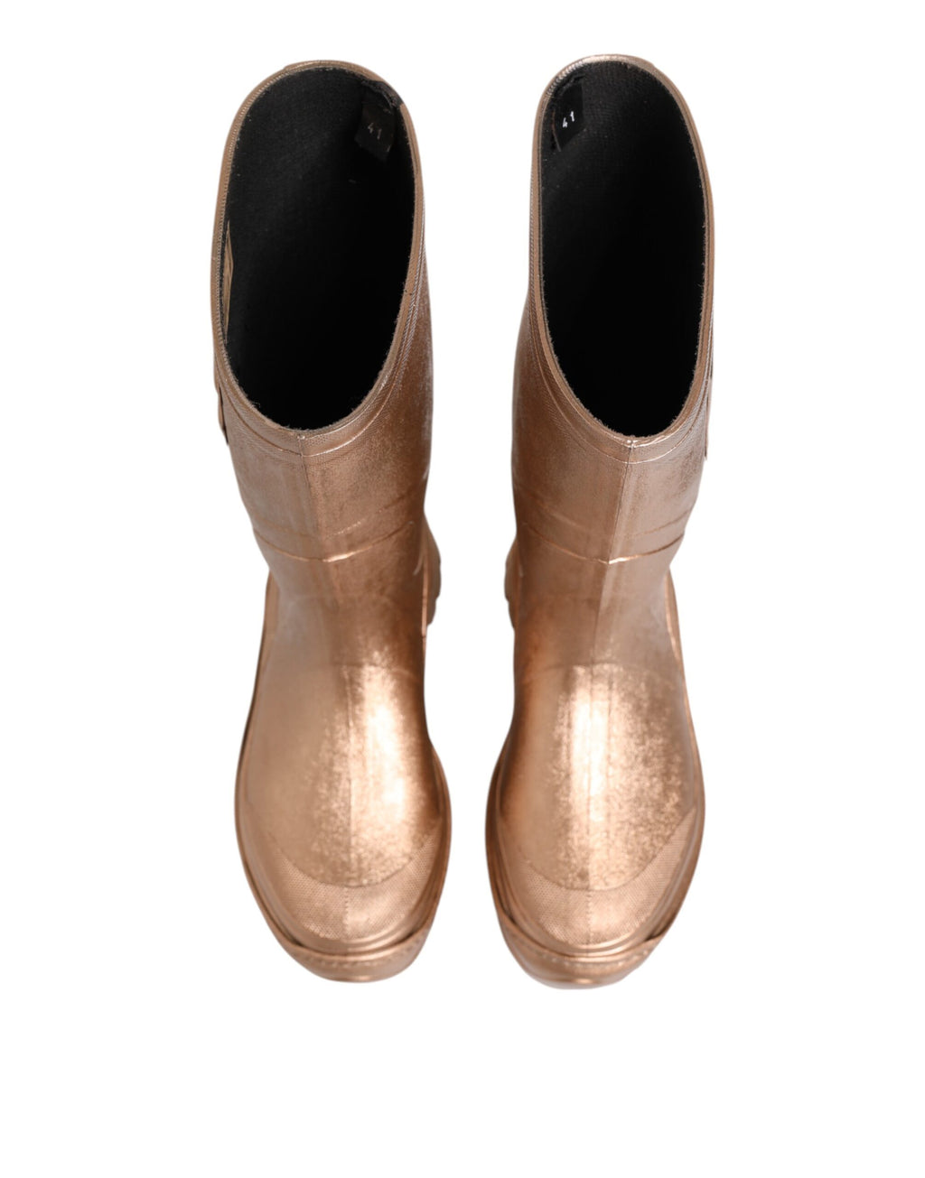Bottes de pluie Dolce & Gabbana Rose Gold en caoutchouc à enfiler
