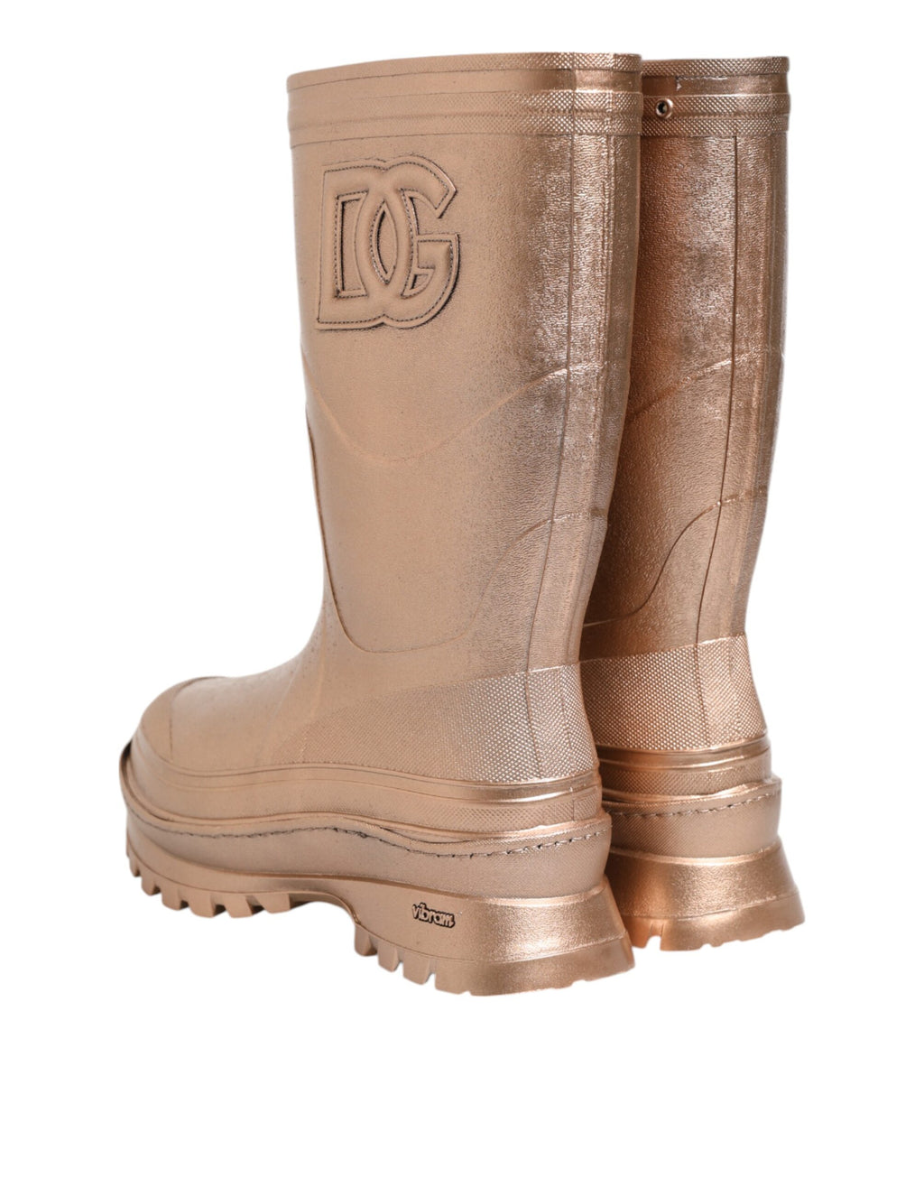 Bottes de pluie Dolce & Gabbana Rose Gold en caoutchouc à enfiler