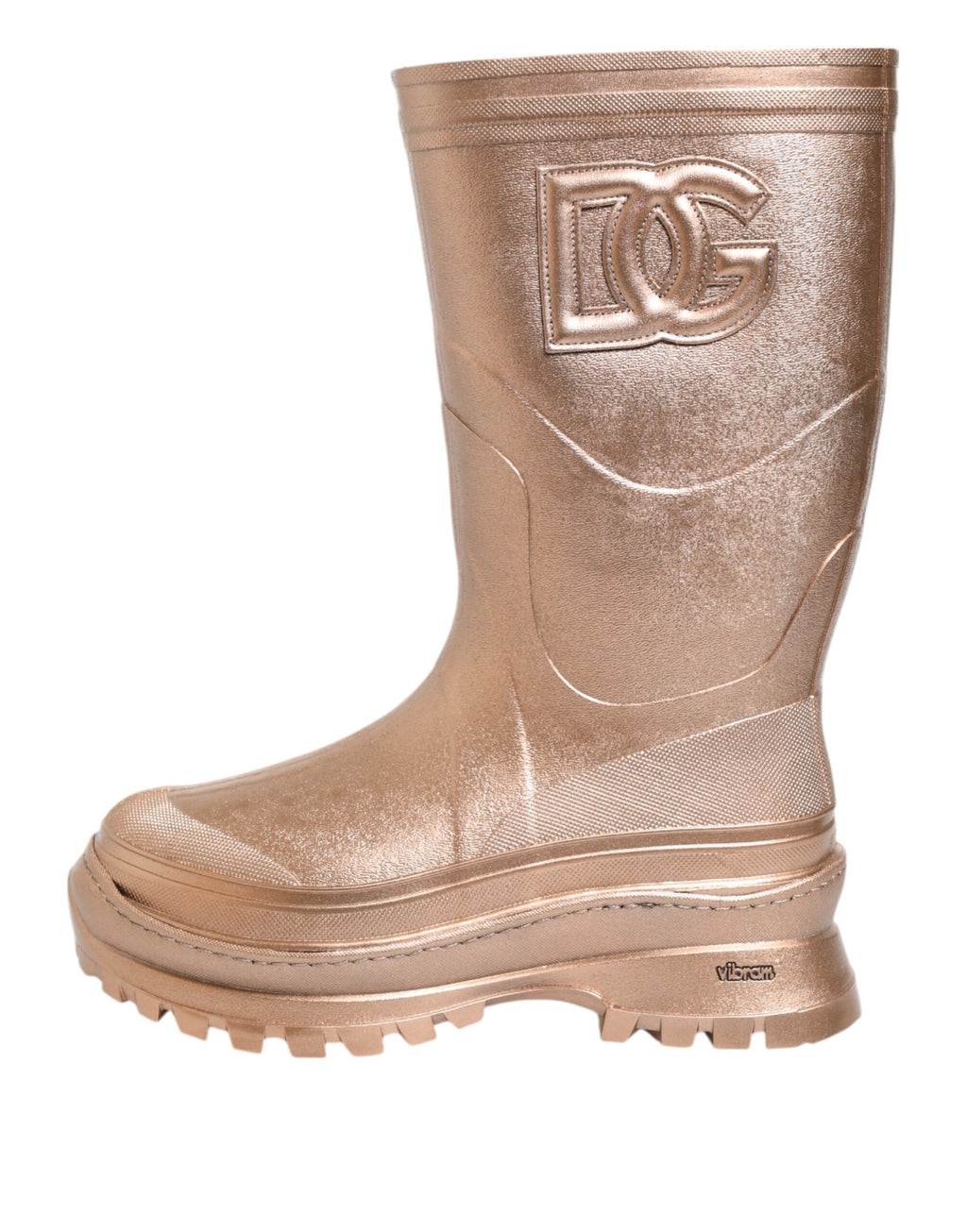 Bottes de pluie Dolce & Gabbana Rose Gold en caoutchouc à enfiler