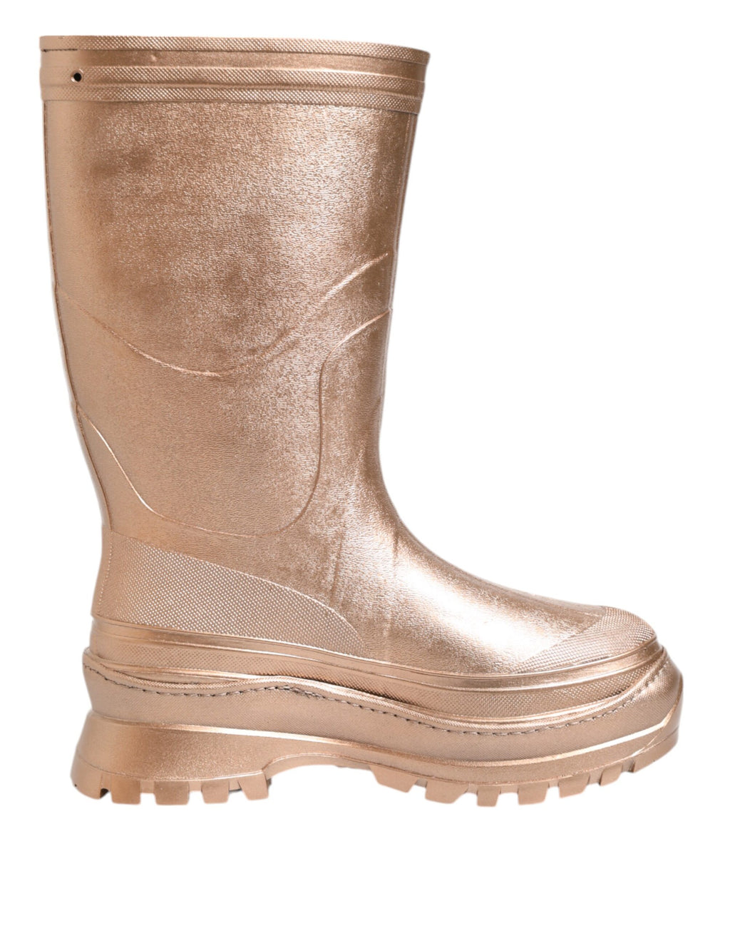 Bottes de pluie Dolce & Gabbana Rose Gold en caoutchouc à enfiler