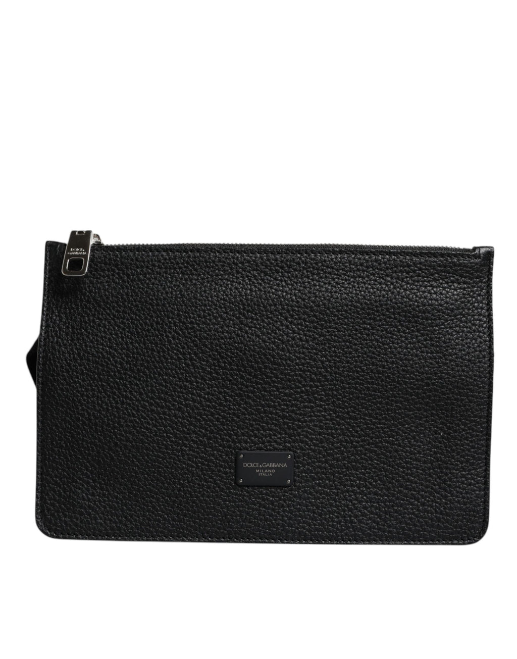 Dolce &amp; Gabbana – Gürteltasche aus schwarzem Leder mit Logoprägung
