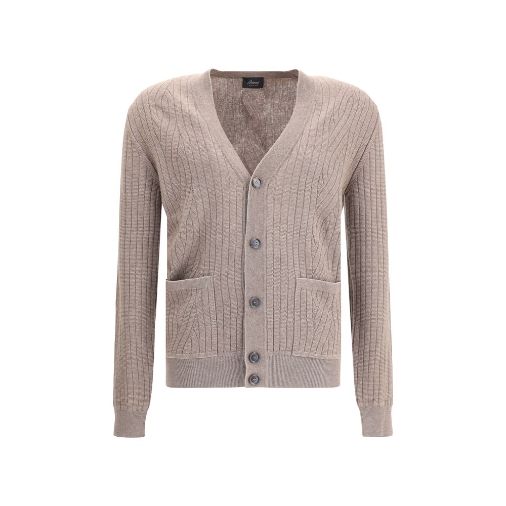 Brioni Brown Wool Cardigan