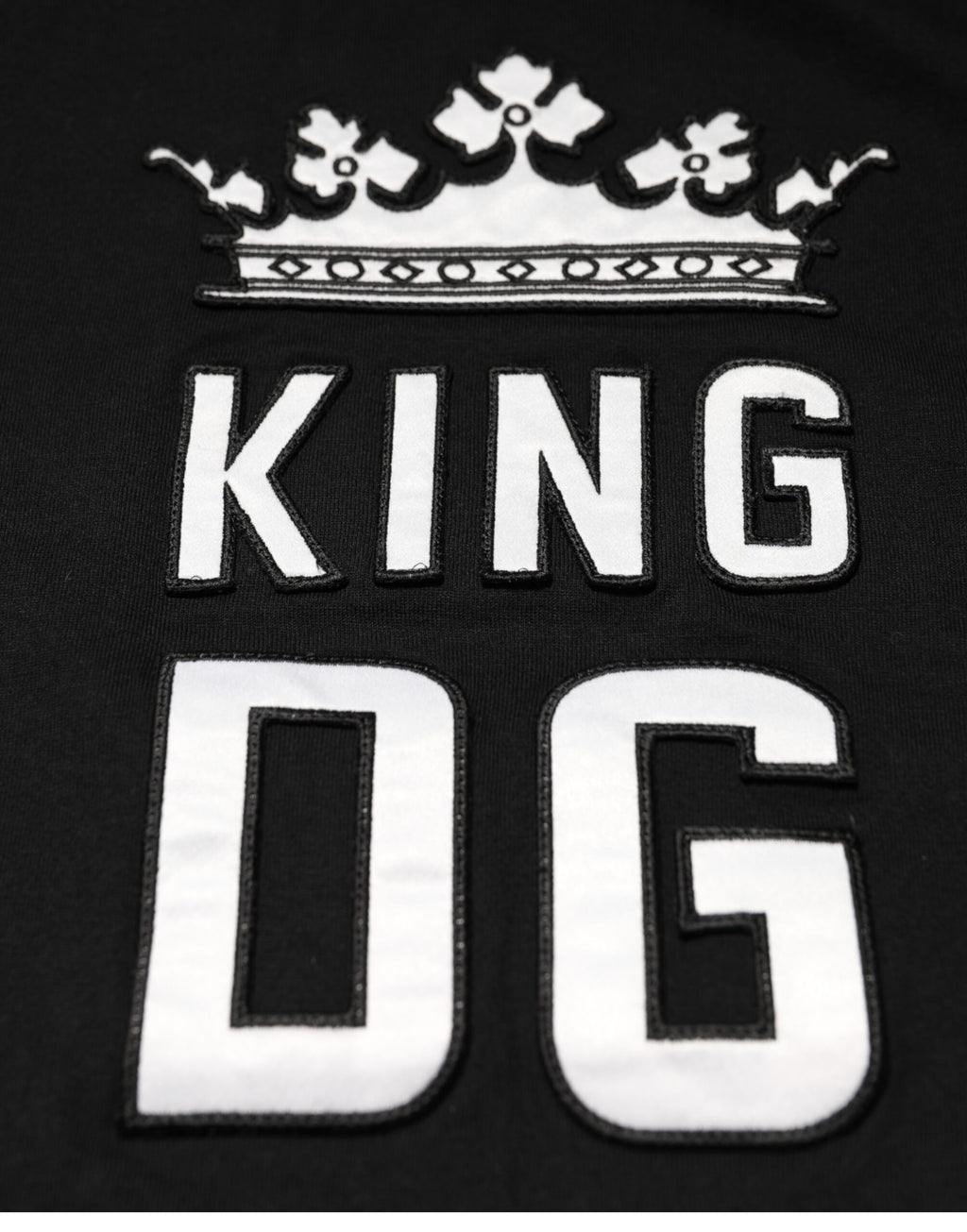 T-shirt Dolce & Gabbana en Coton Noir à Col Rond avec Couronne DG King