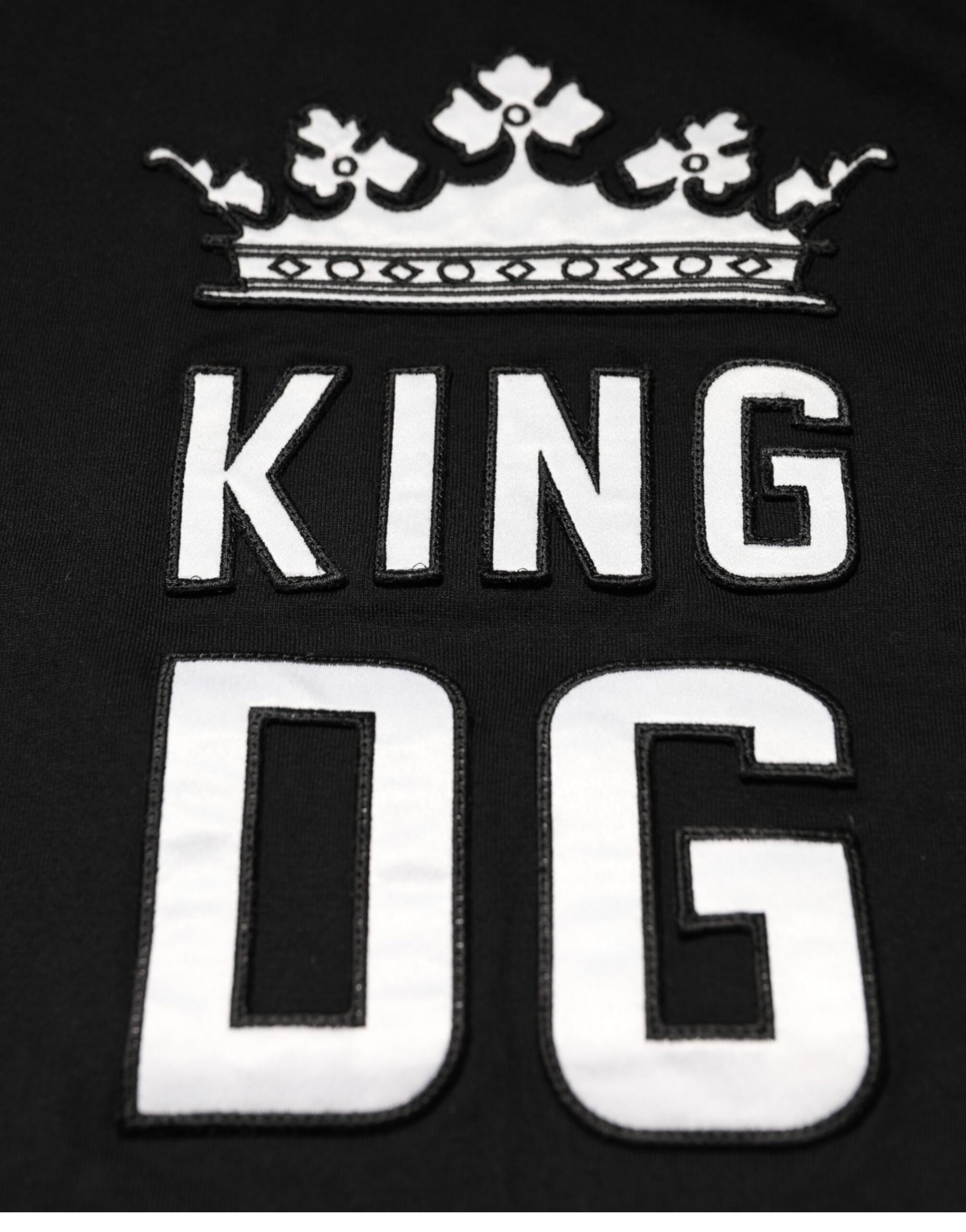 T-shirt Dolce & Gabbana en Coton Noir à Col Rond avec Couronne DG King