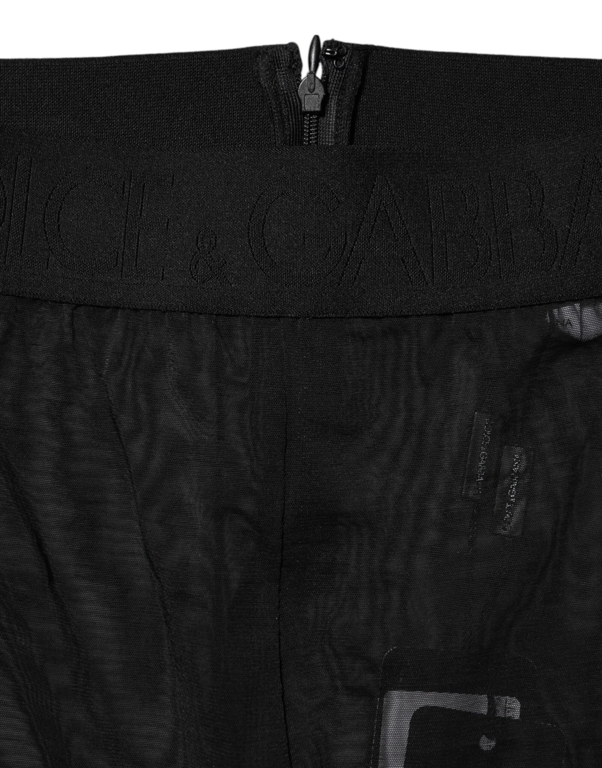 Dolce & Gabbana Pantalon Legging Extensible en Nylon Noir